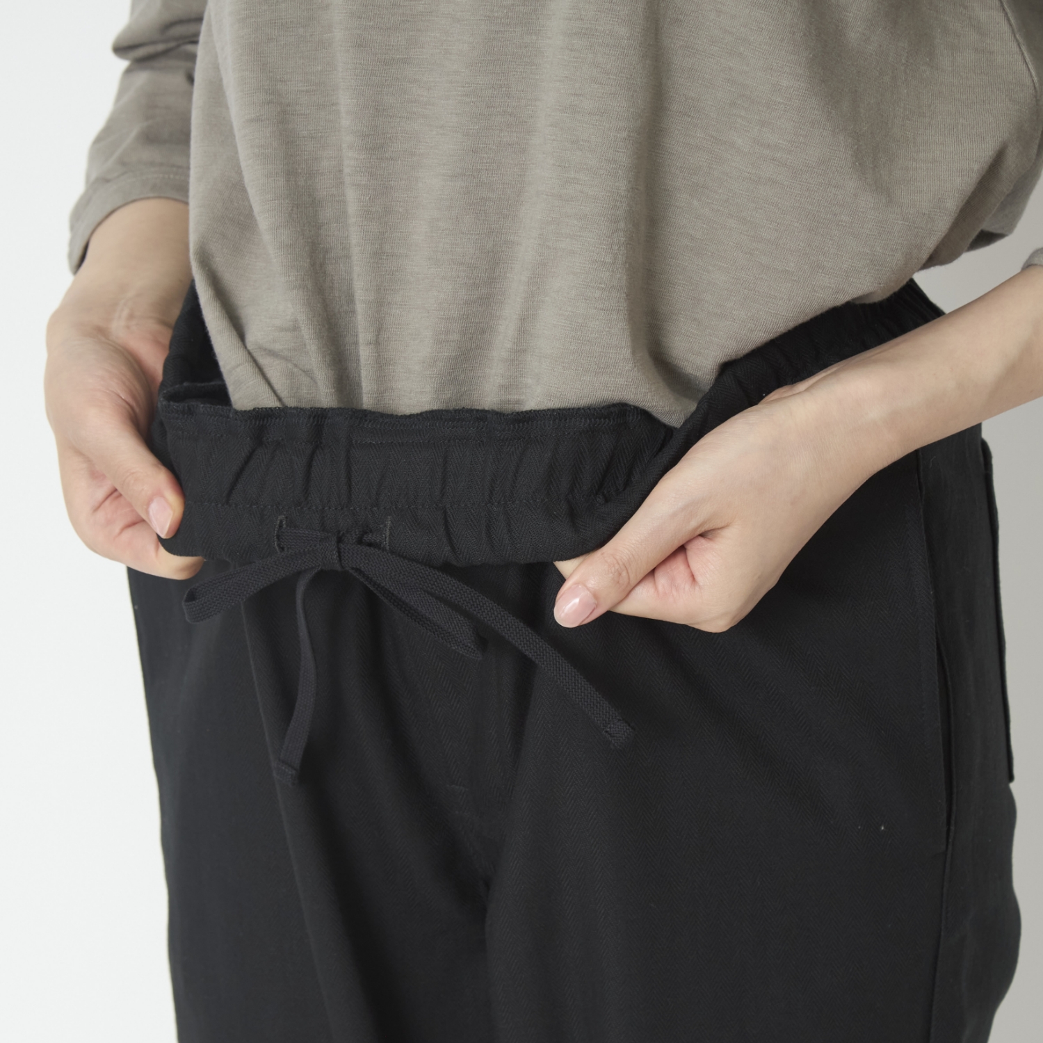 TOKYO BASIC/コットン100％しっかり厚手 ヘリンボンセミワイドパンツ