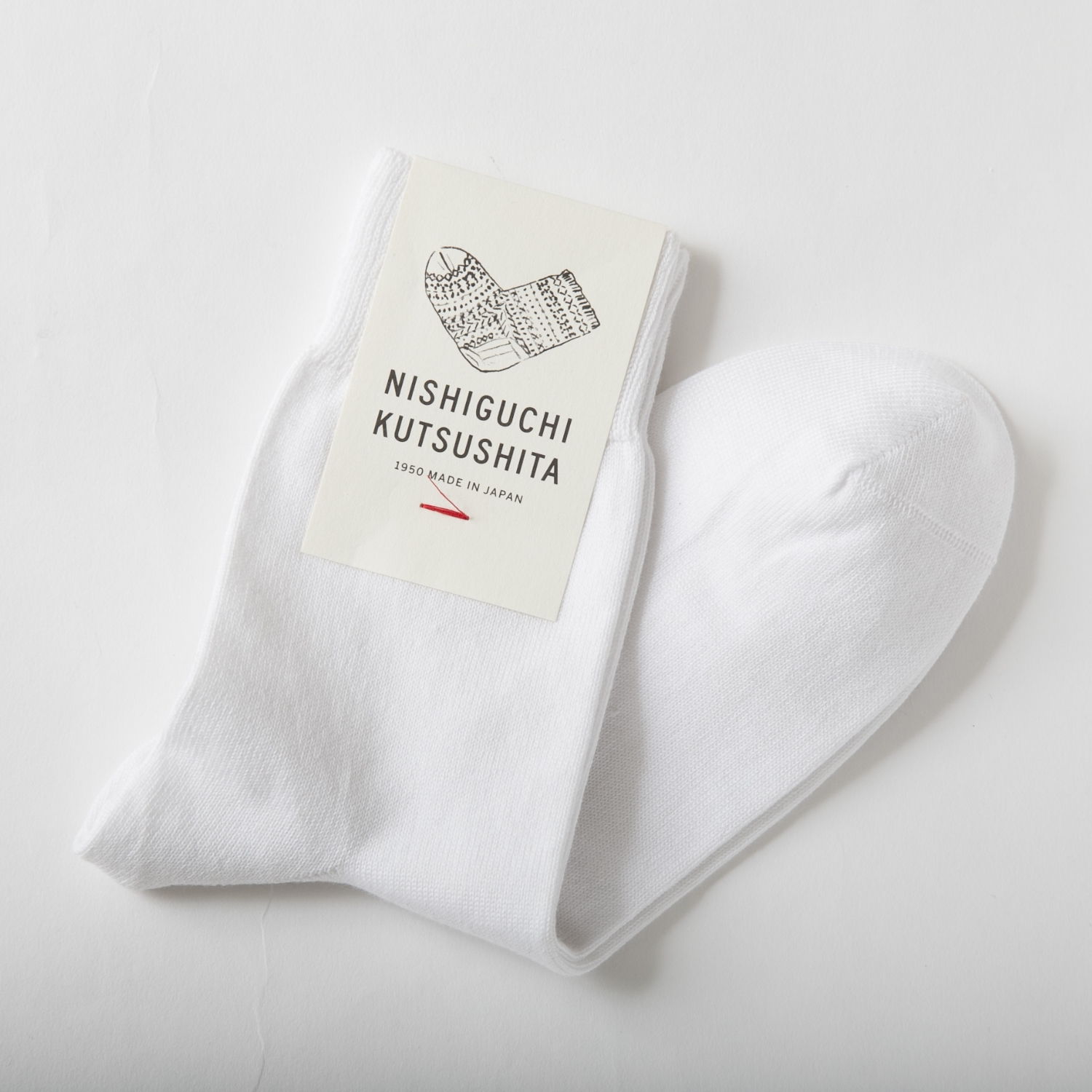 NISHIGUCHI KUTSUSHITA/エジプトコットンプレーンソックス