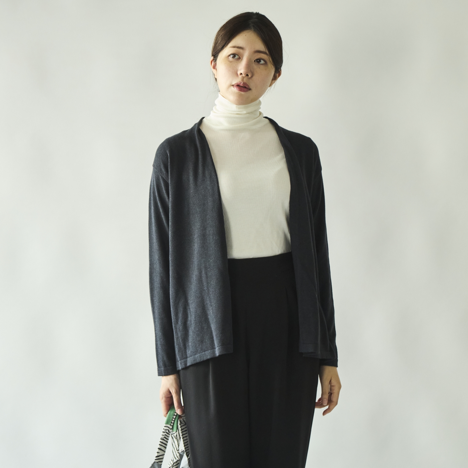DRESS HERSELF/スタイルストア限定 シルクリブハイネックカットソー