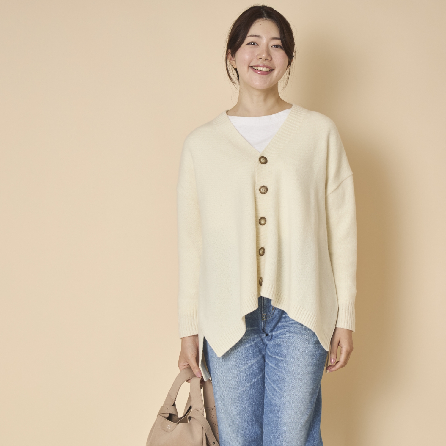 NARU/タスマニアラムAラインカーディガン