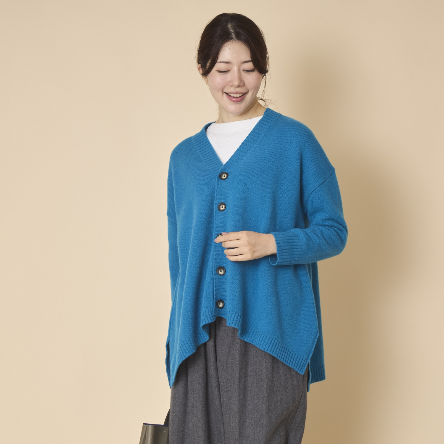 NARU/タスマニアラムAラインカーディガン