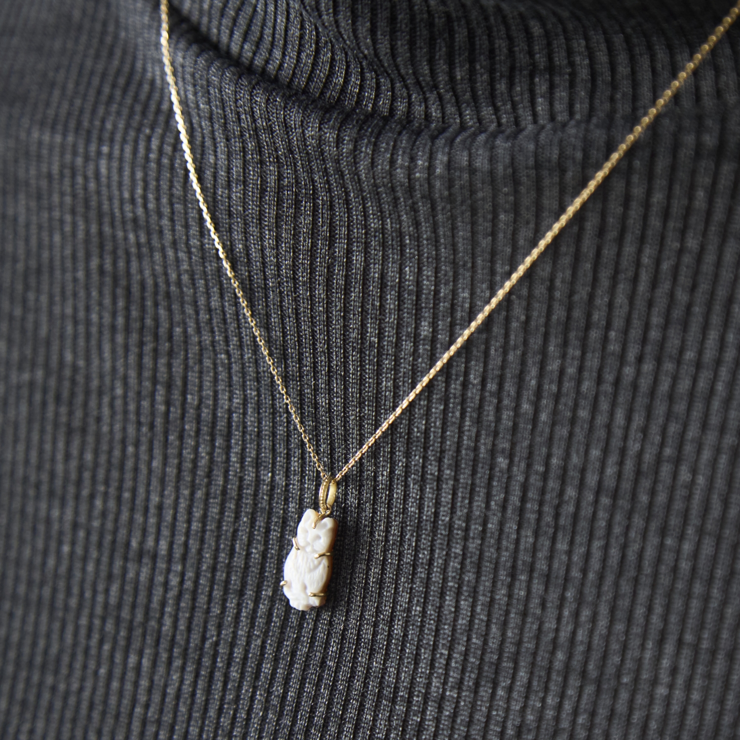 La mascotte cameo collection/切り抜き猫 カメオペンダントトップ