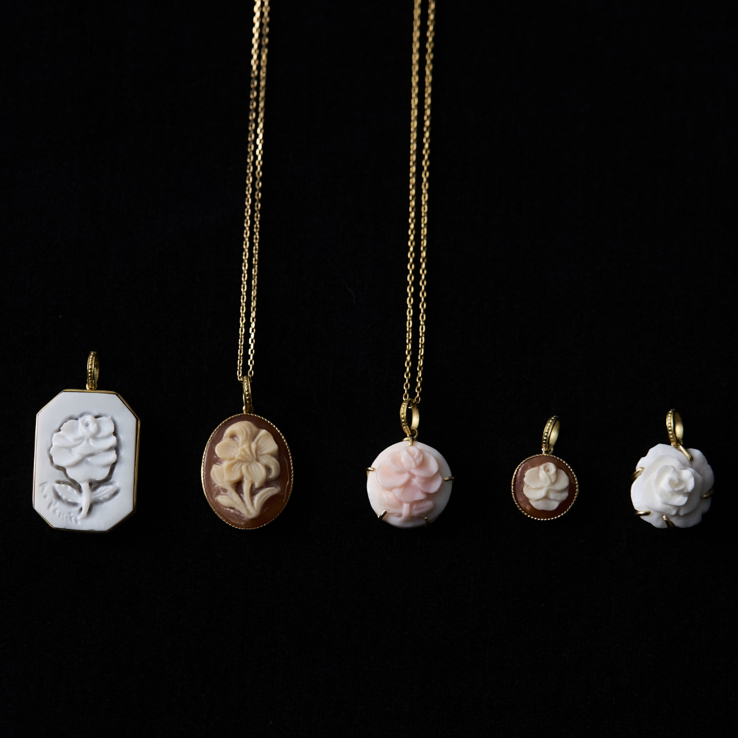 La mascotte cameo collection/バラ カメオペンダントトップ
