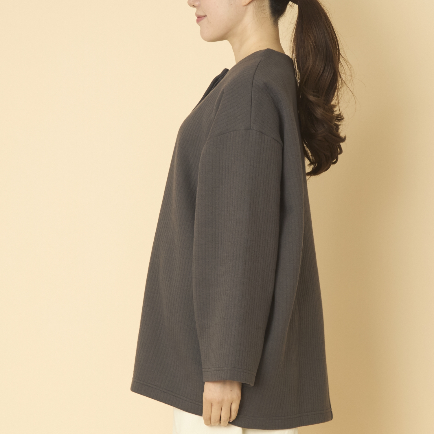 FILUM/キルトコクーンコート　チャコール