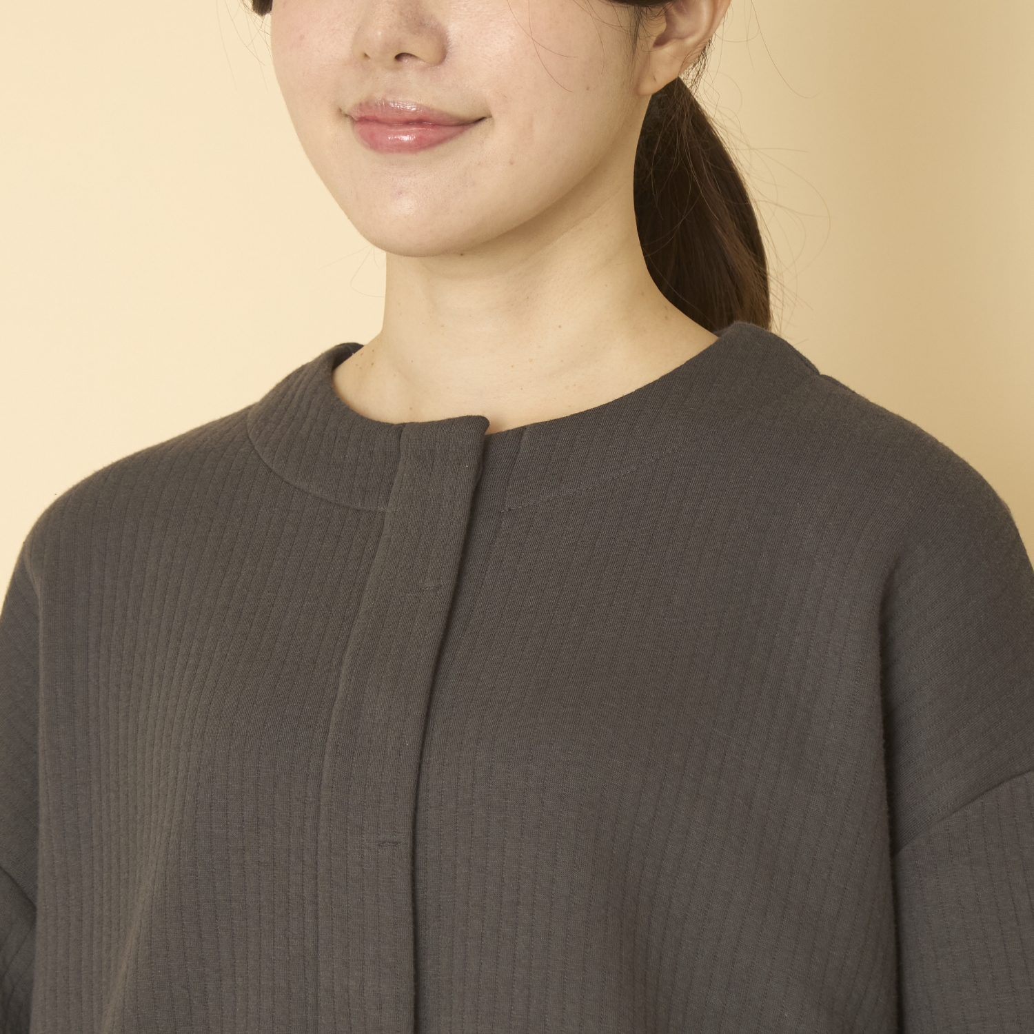 FILUM/キルトコクーンコート　チャコール