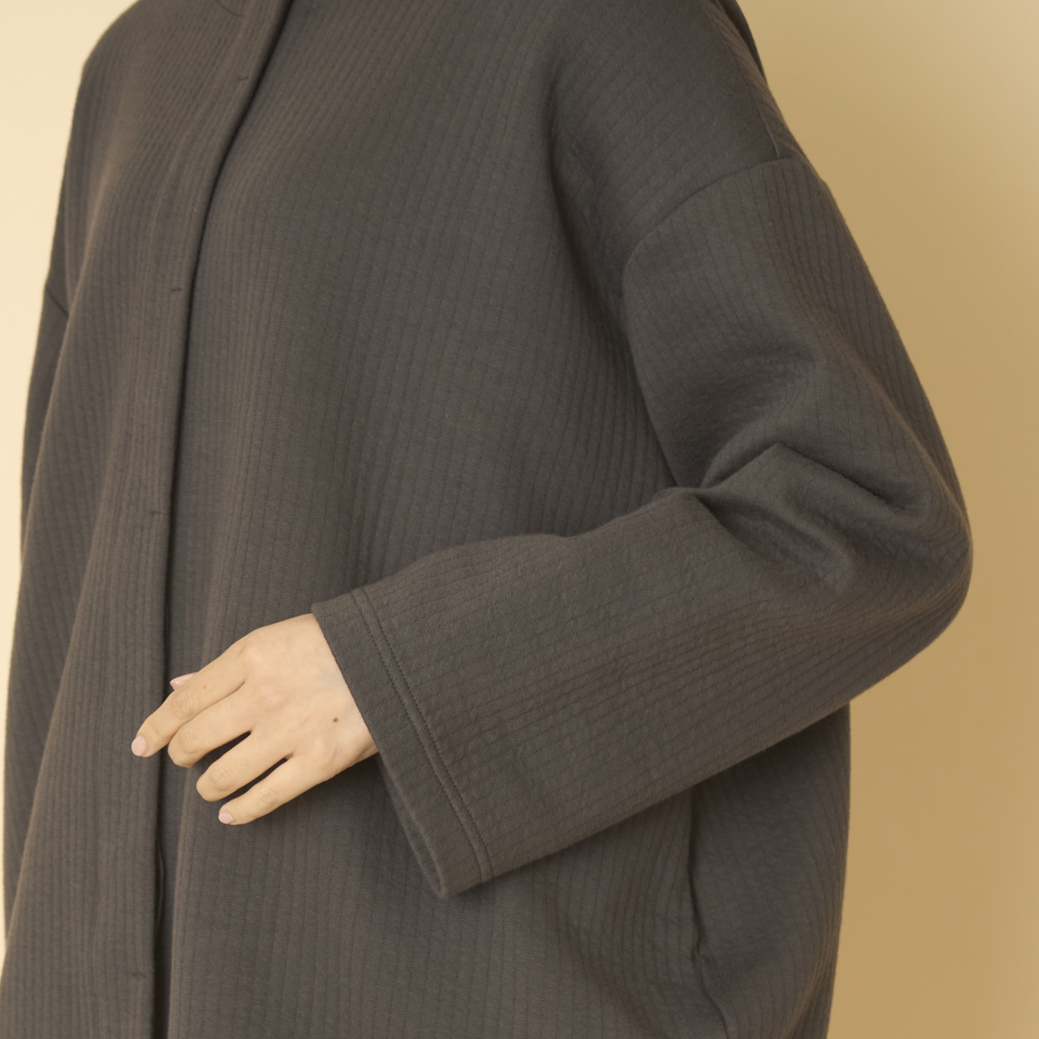 FILUM/キルトコクーンコート　チャコール