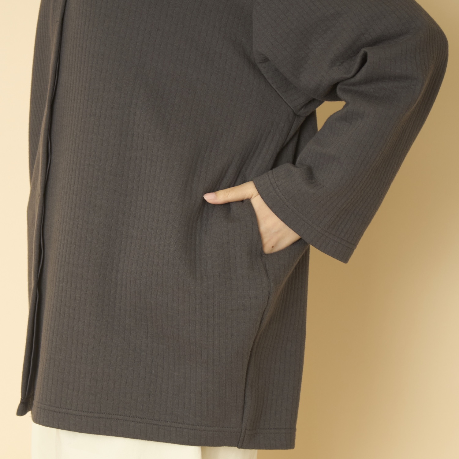 FILUM/キルトコクーンコート　チャコール