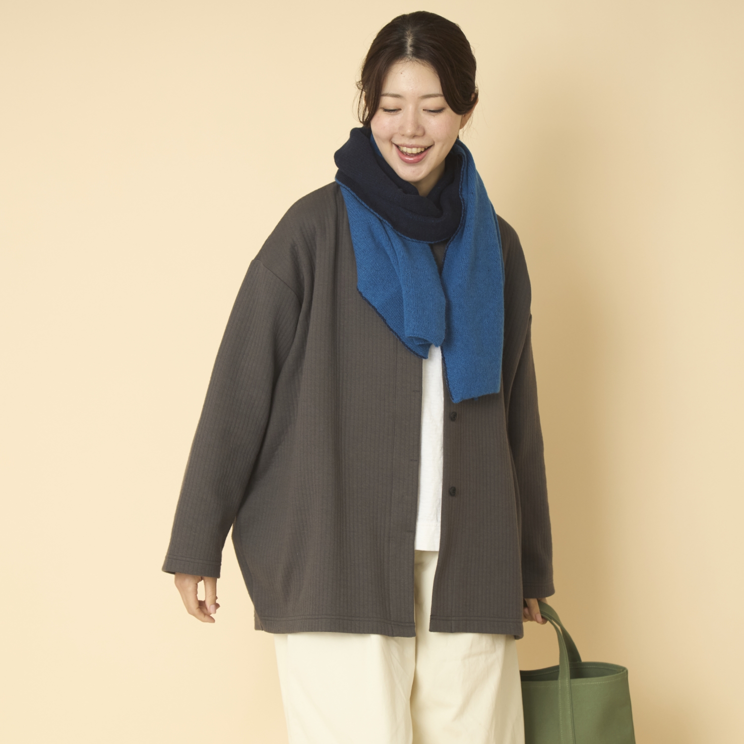 FILUM/キルトコクーンコート　チャコール