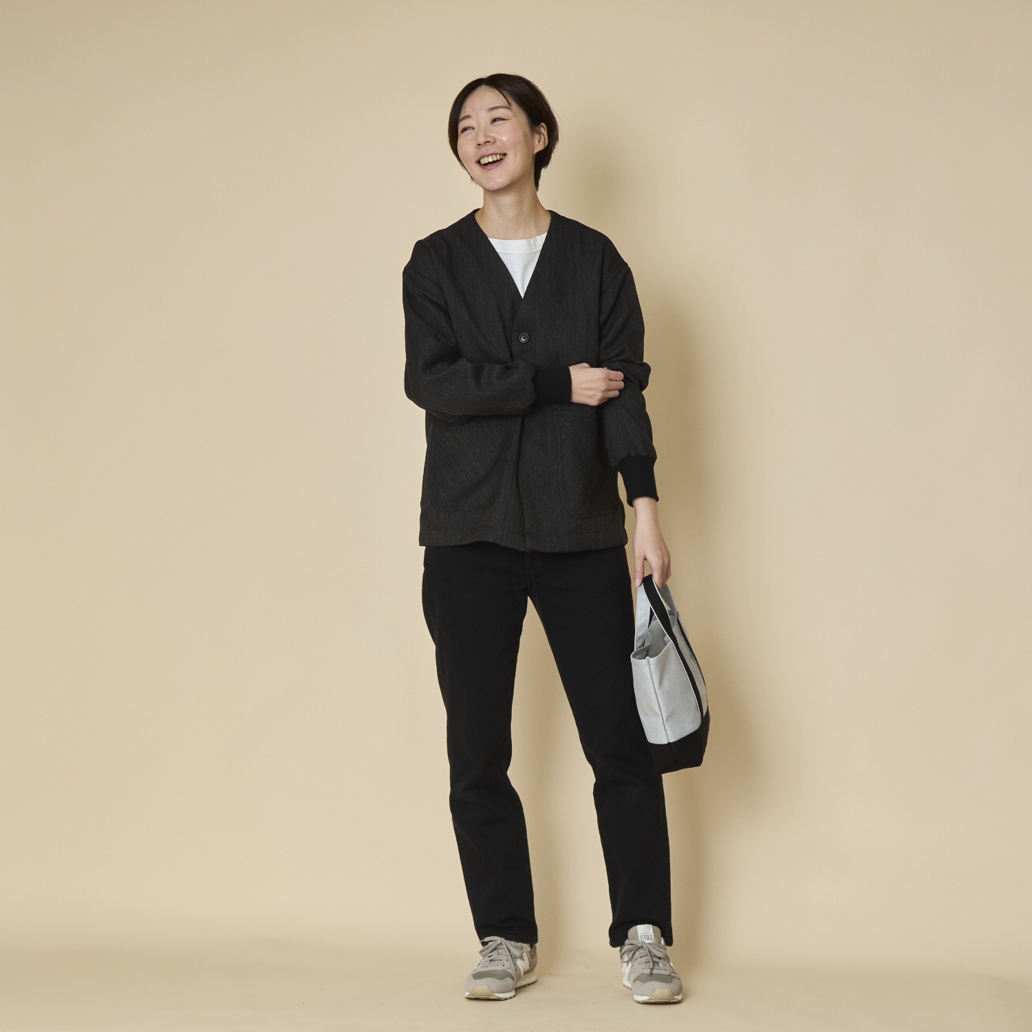 motone/ファブリックカーディガン