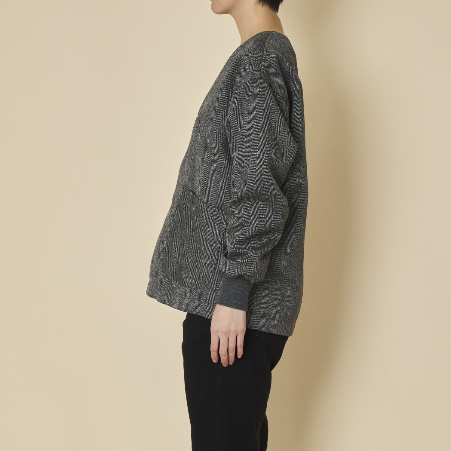 motone/ファブリックカーディガン