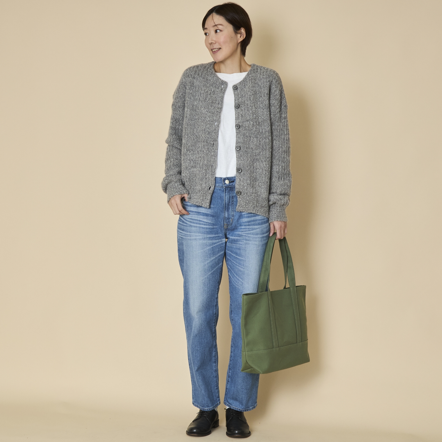 SAIFUKU/畦編みゆったりカーディガン