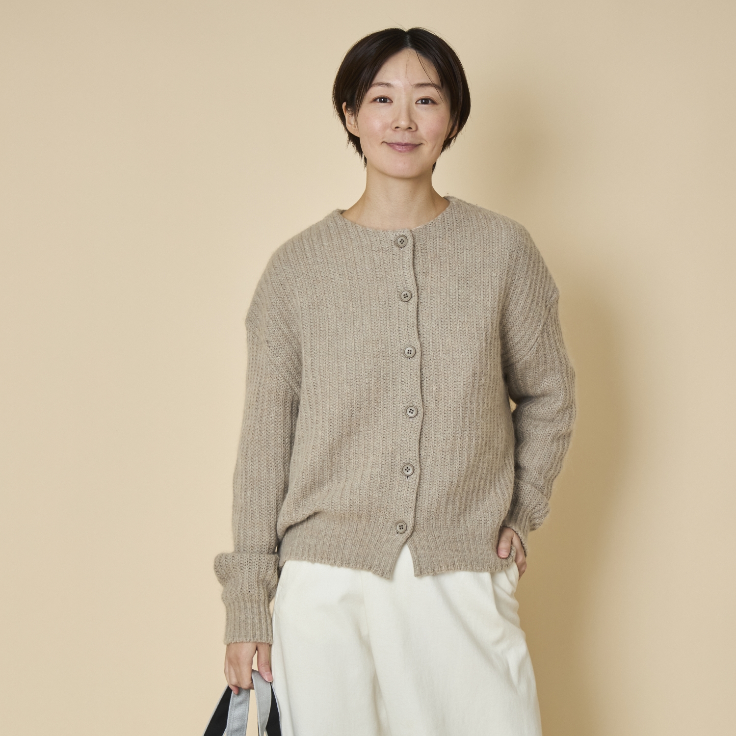 SAIFUKU/畦編みゆったりカーディガン -ざっくりゆったりの畦編み