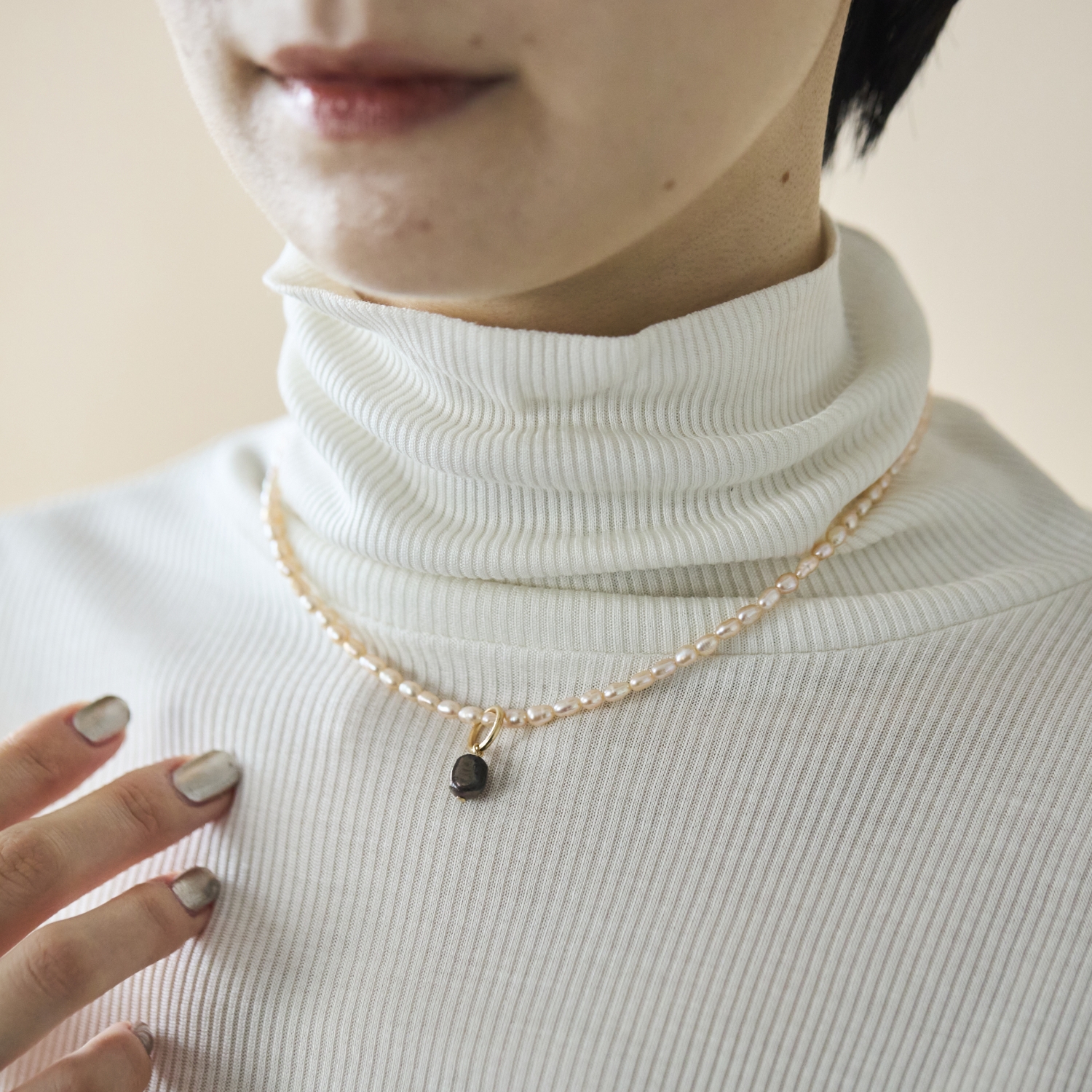 STELLA CIFFON/ビーズ×淡水パール3wayネックレス