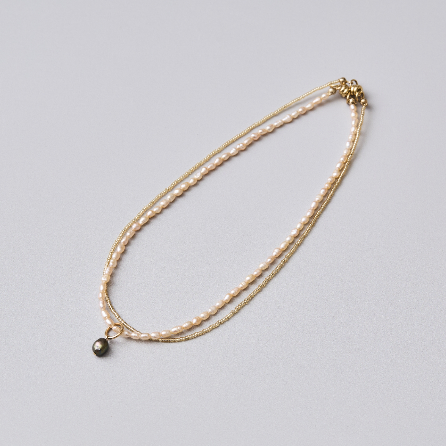 STELLA CIFFON/ビーズ×淡水パール3wayネックレス