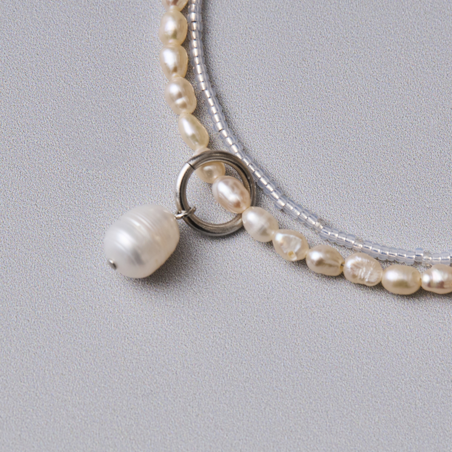 STELLA CIFFON/ビーズ×淡水パール3wayネックレス