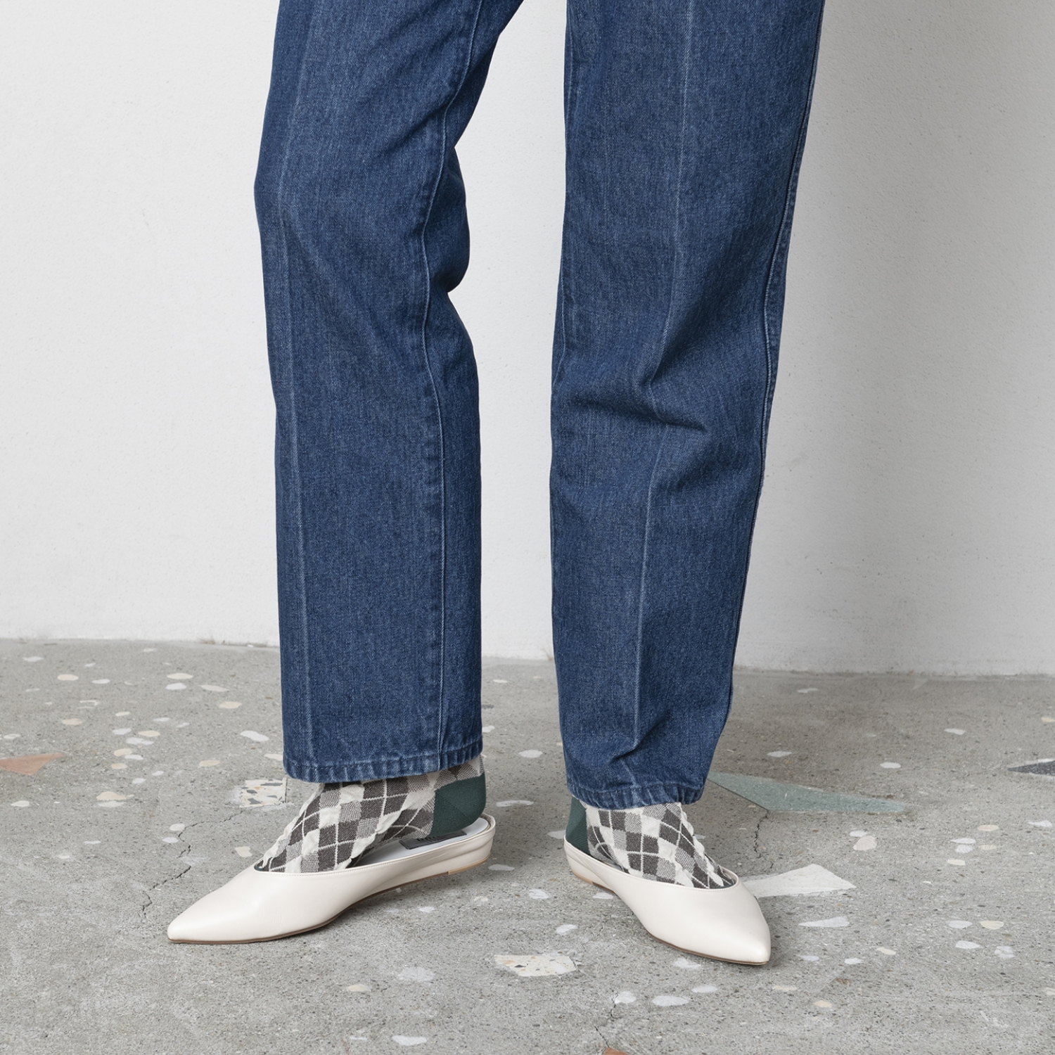 TRICOTE/BUMPY ARGYLE SOCKS