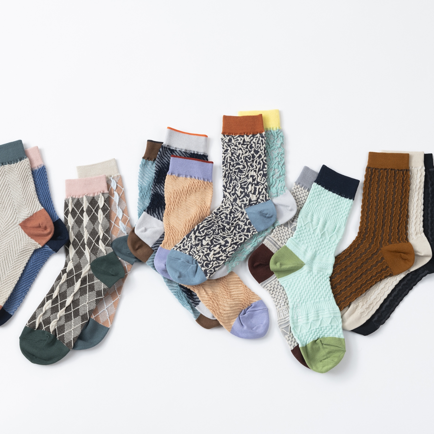 TRICOTE/BUMPY ARGYLE SOCKS