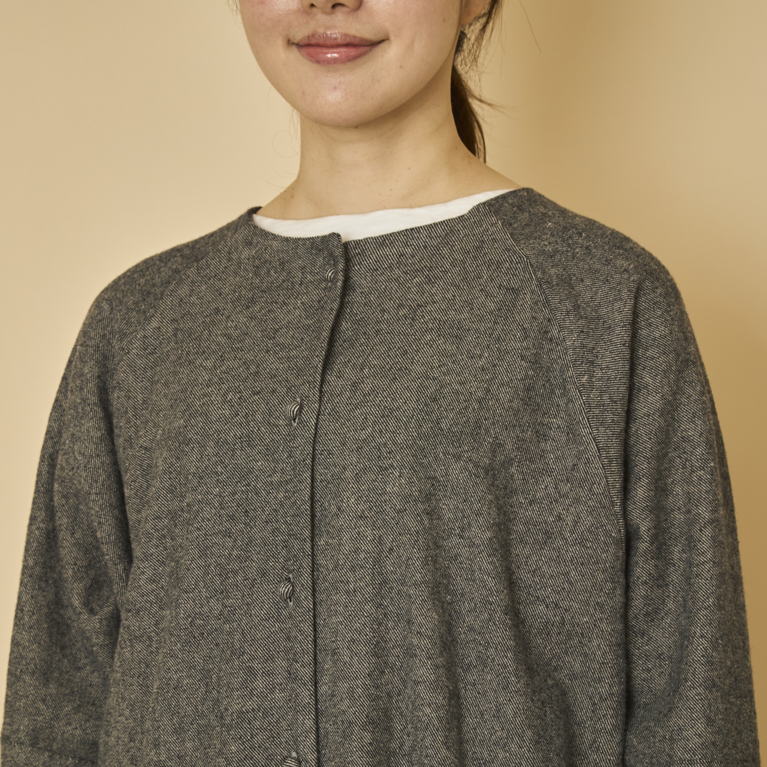 TANG./コットンリネン先染めツイル起毛 ライトコート