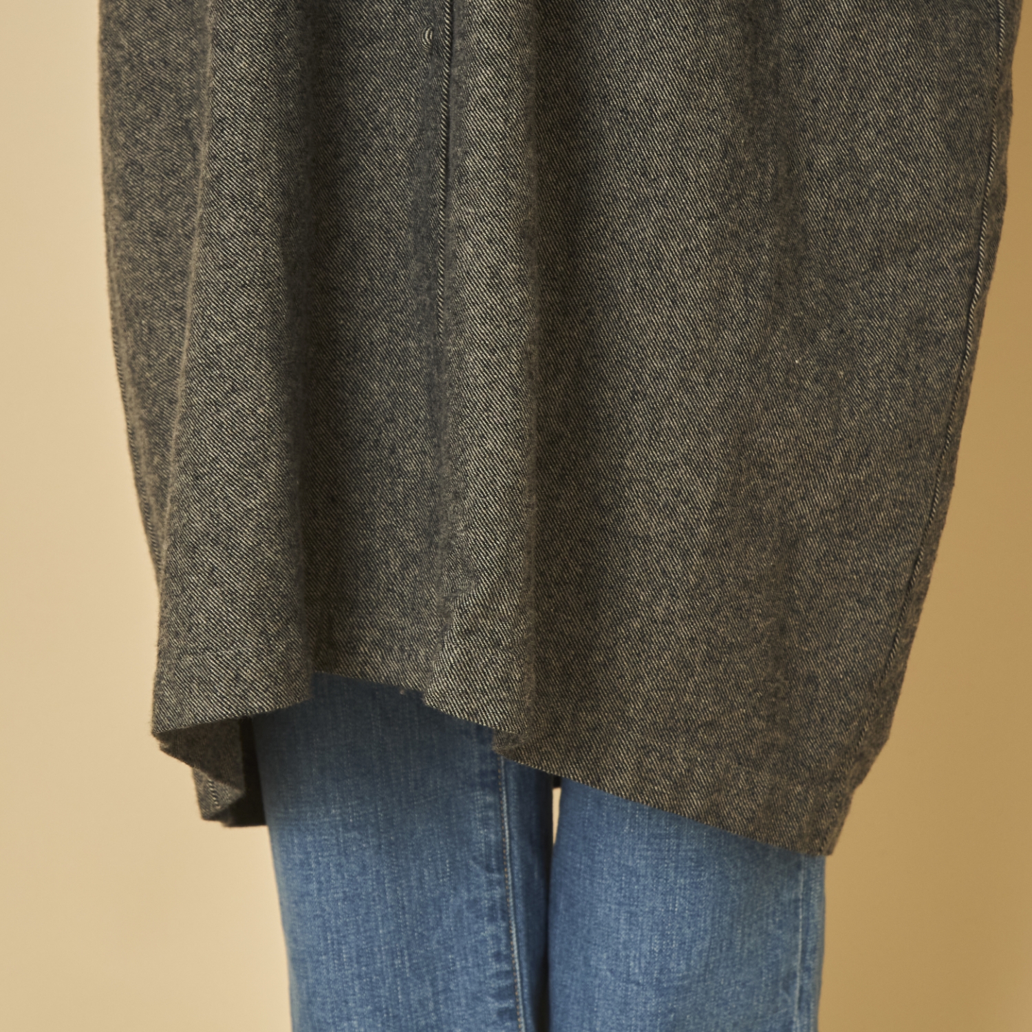 TANG./コットンリネン先染めツイル起毛 ライトコート