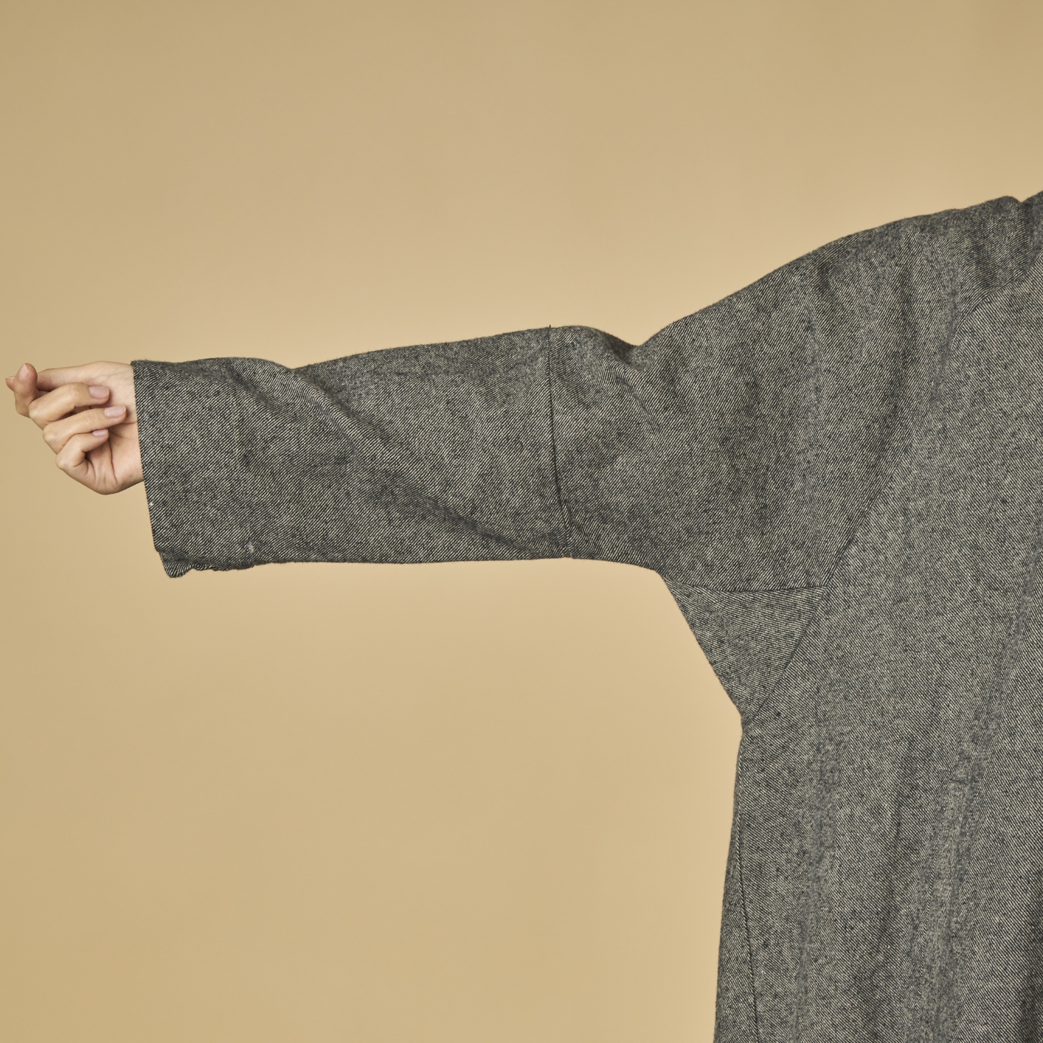 TANG./コットンリネン先染めツイル起毛 ライトコート