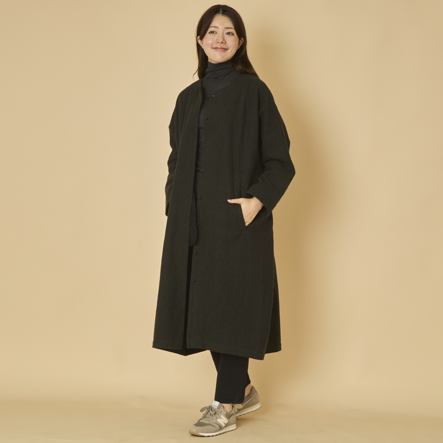 TANG./コットンリネン先染めツイル起毛 ライトコート