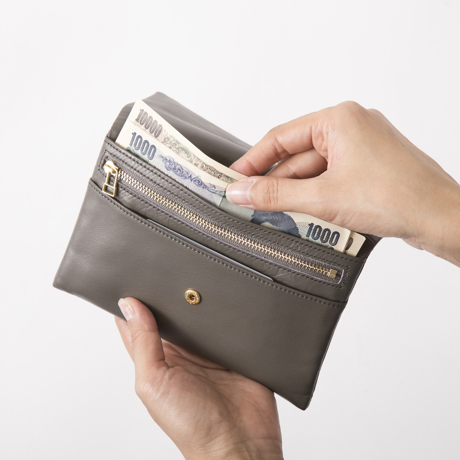 Neutral Gray/ハスキーロングウォレット snow