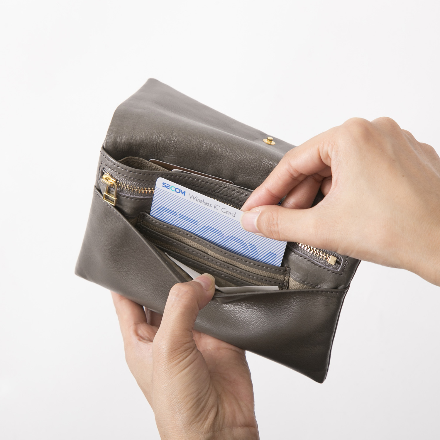 Neutral Gray/ハスキーロングウォレット snow