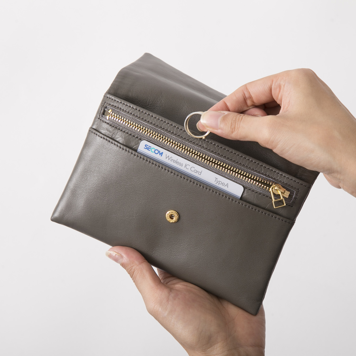 Neutral Gray/ハスキーロングウォレット snow