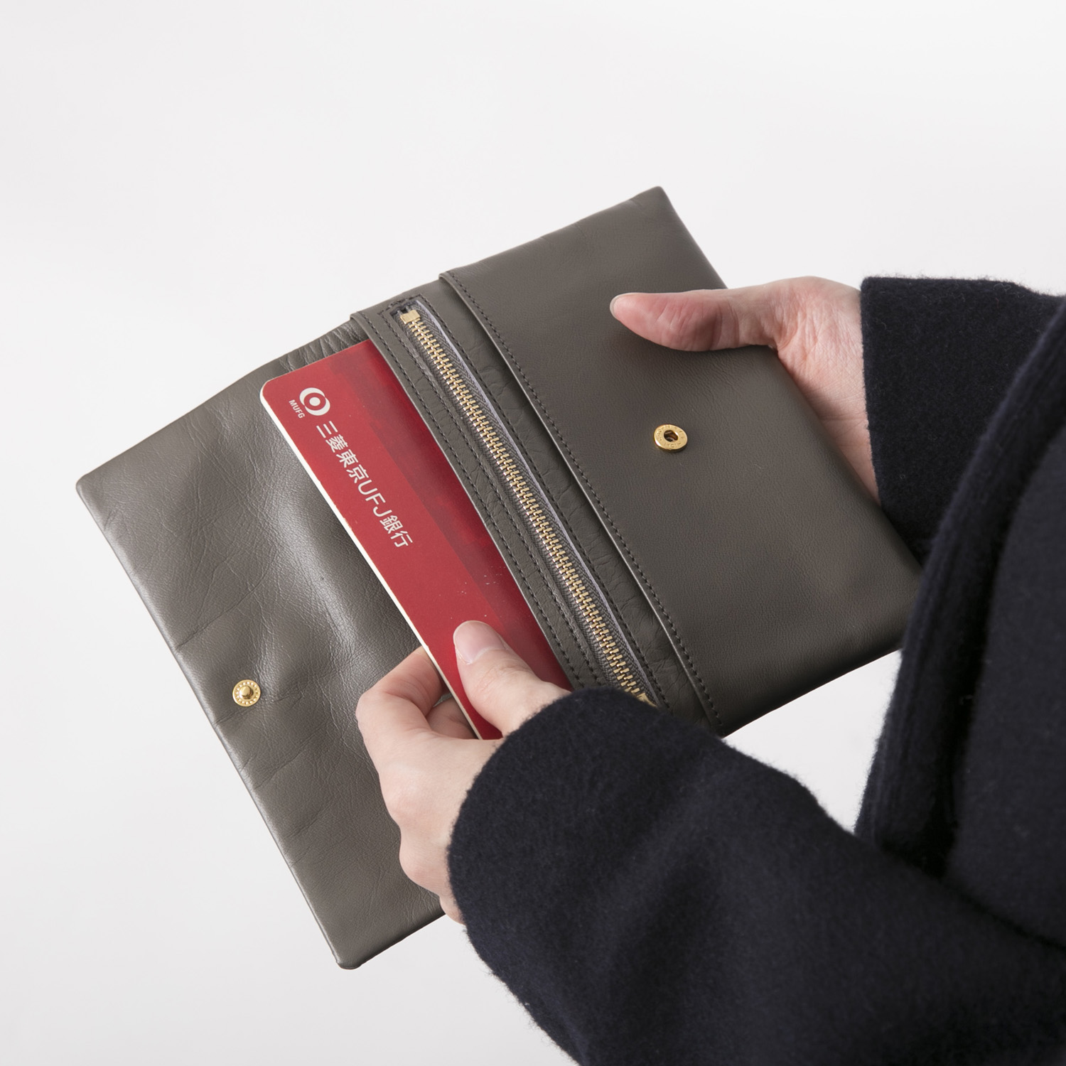 Neutral Gray/ハスキーロングウォレット snow