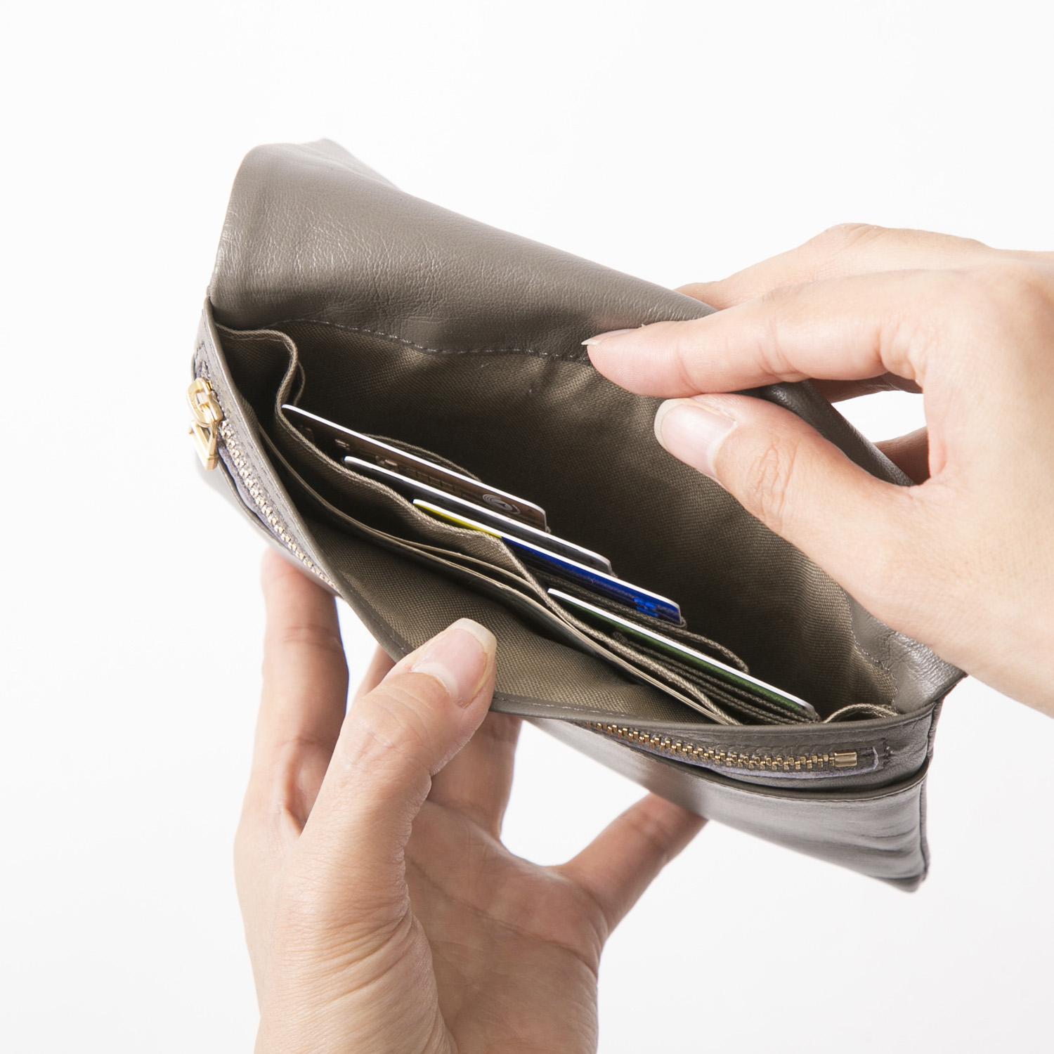 Neutral Gray/ハスキーロングウォレット snow