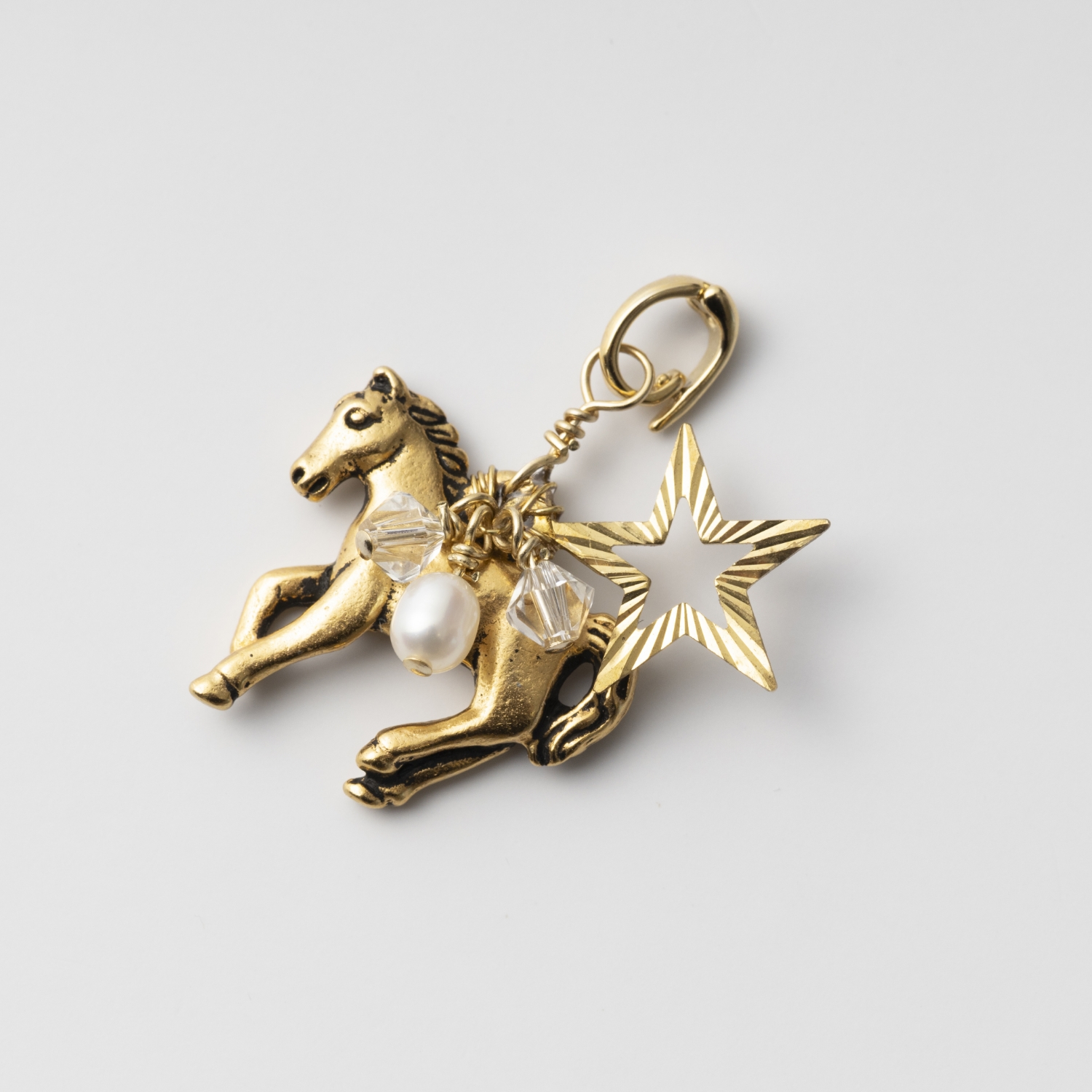 laneii/ブラスモチーフ×クリスタルパール2wayネックレス