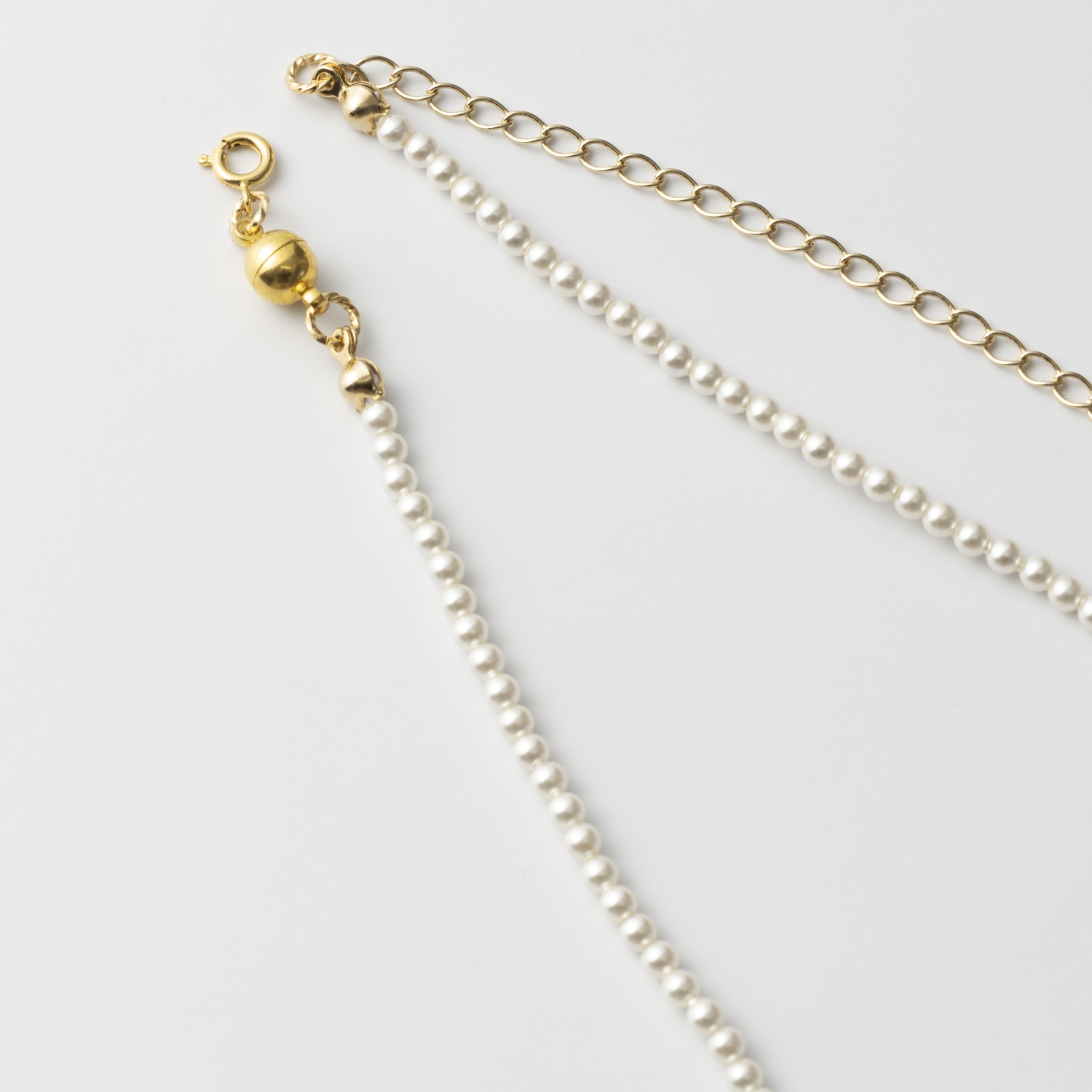 laneii/ブラスモチーフ×クリスタルパール2wayネックレス