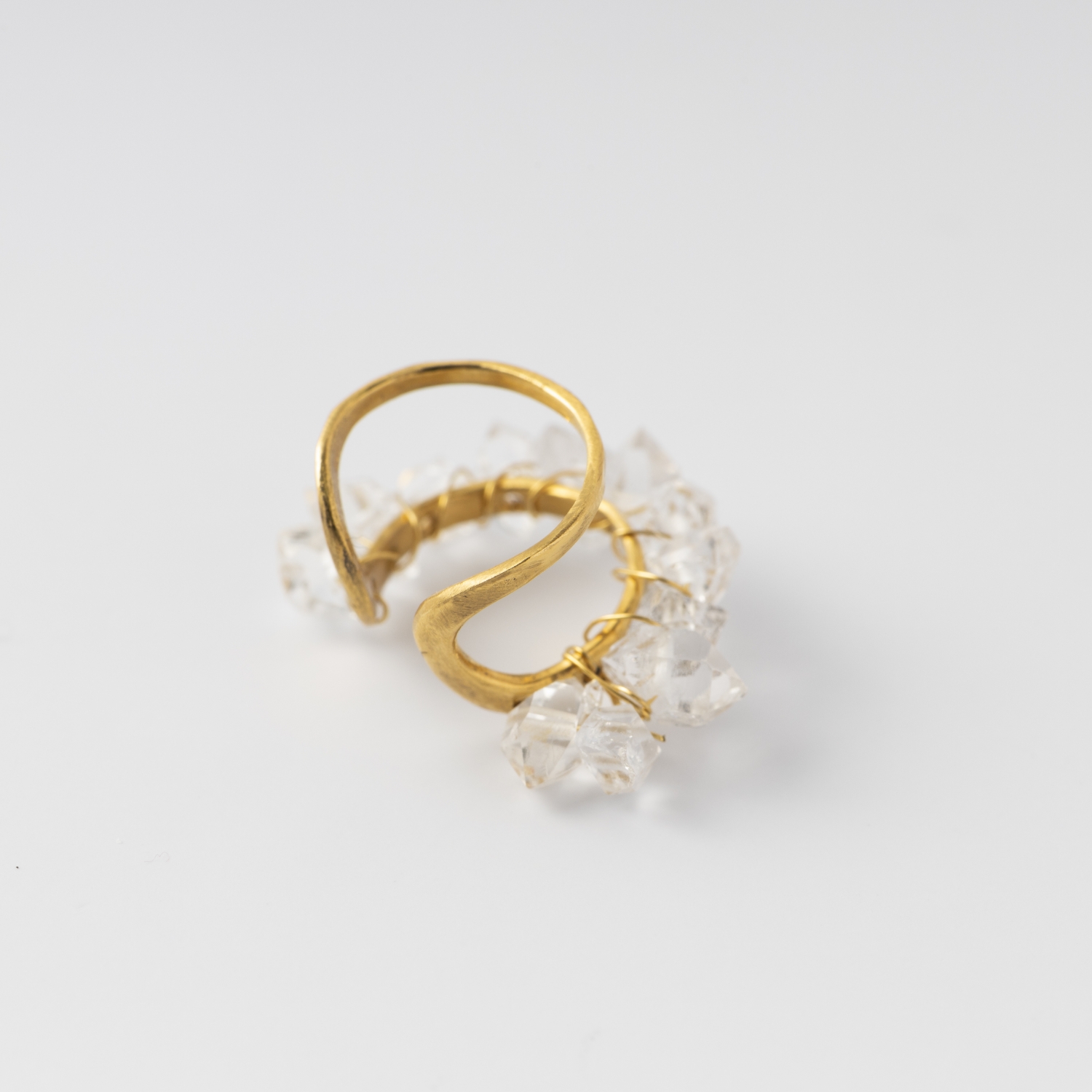 PLAFU/bloom gems earcuff with Herkimer Diamond