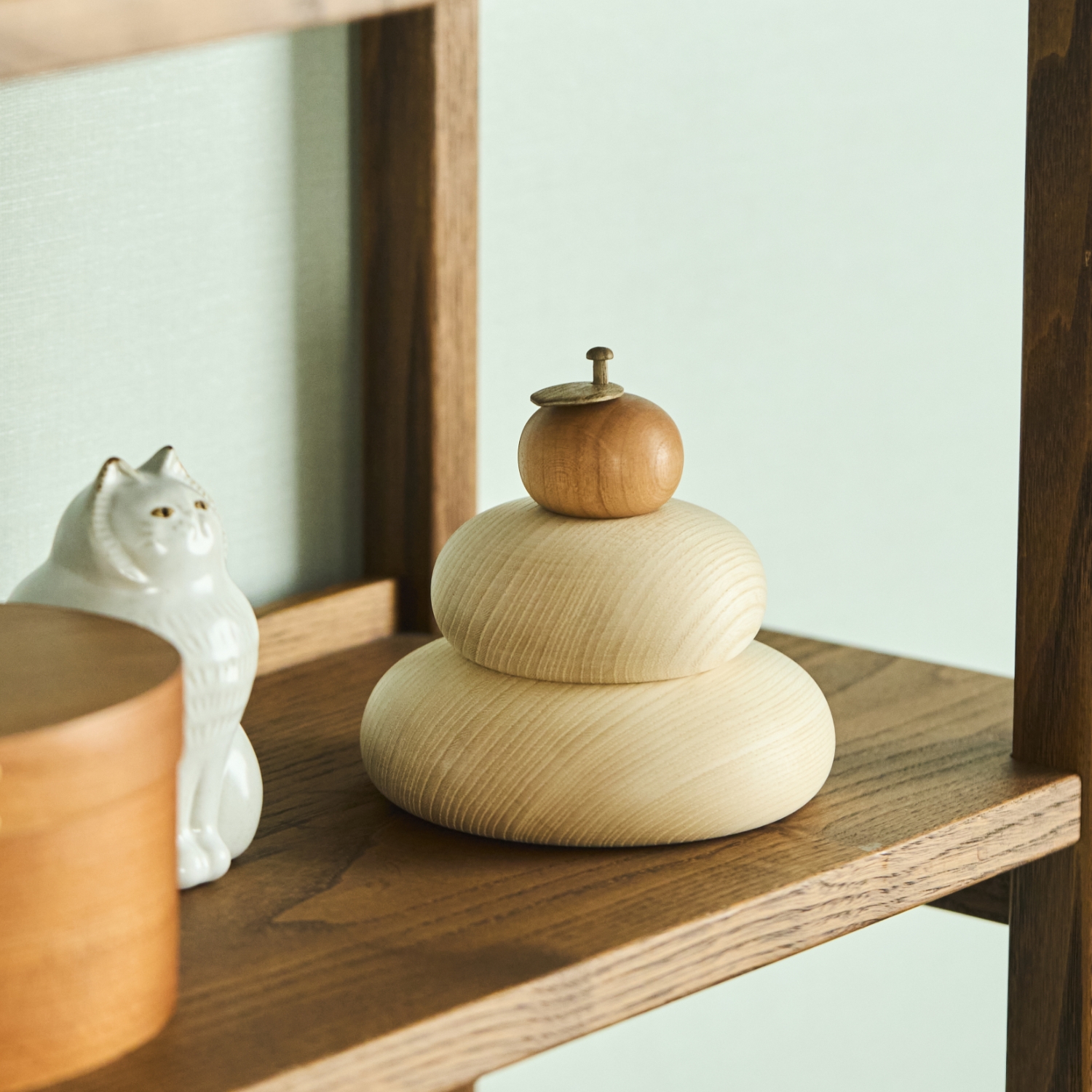 無垢材の鏡もち 小