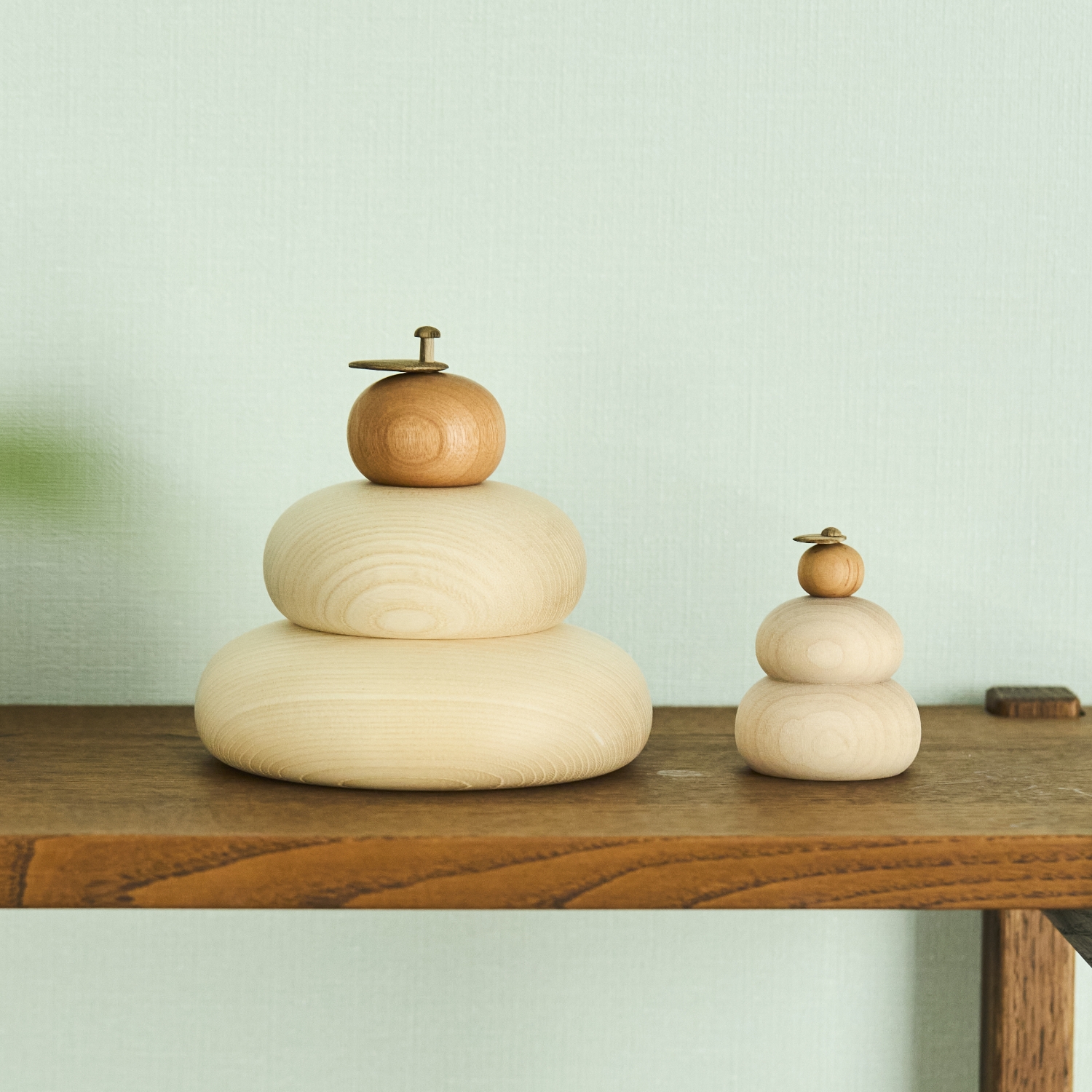 無垢材の鏡もち 小