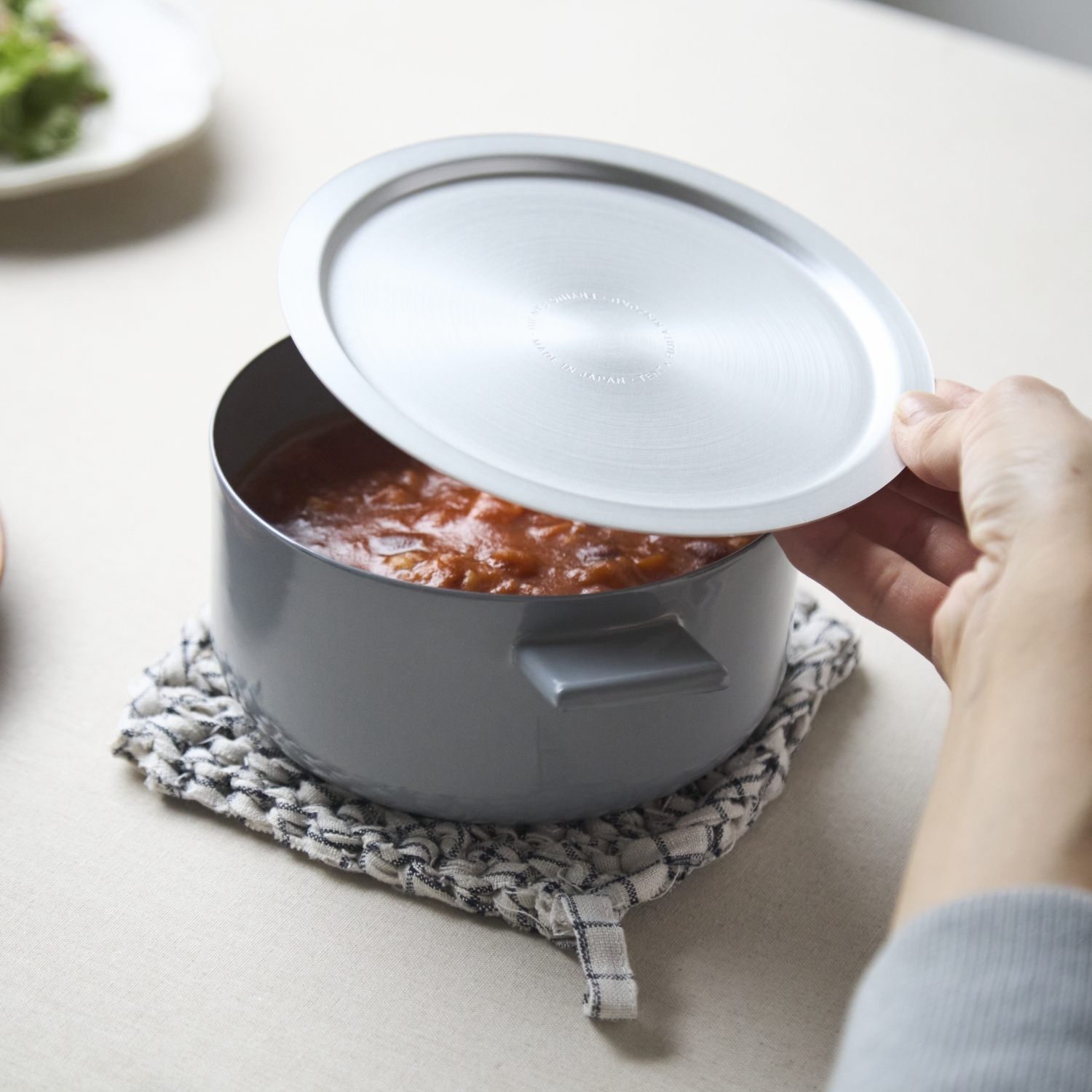 JIU/積み重ねられるフタ -保存・積み重ねができる、JIU SOUP専用蓋
