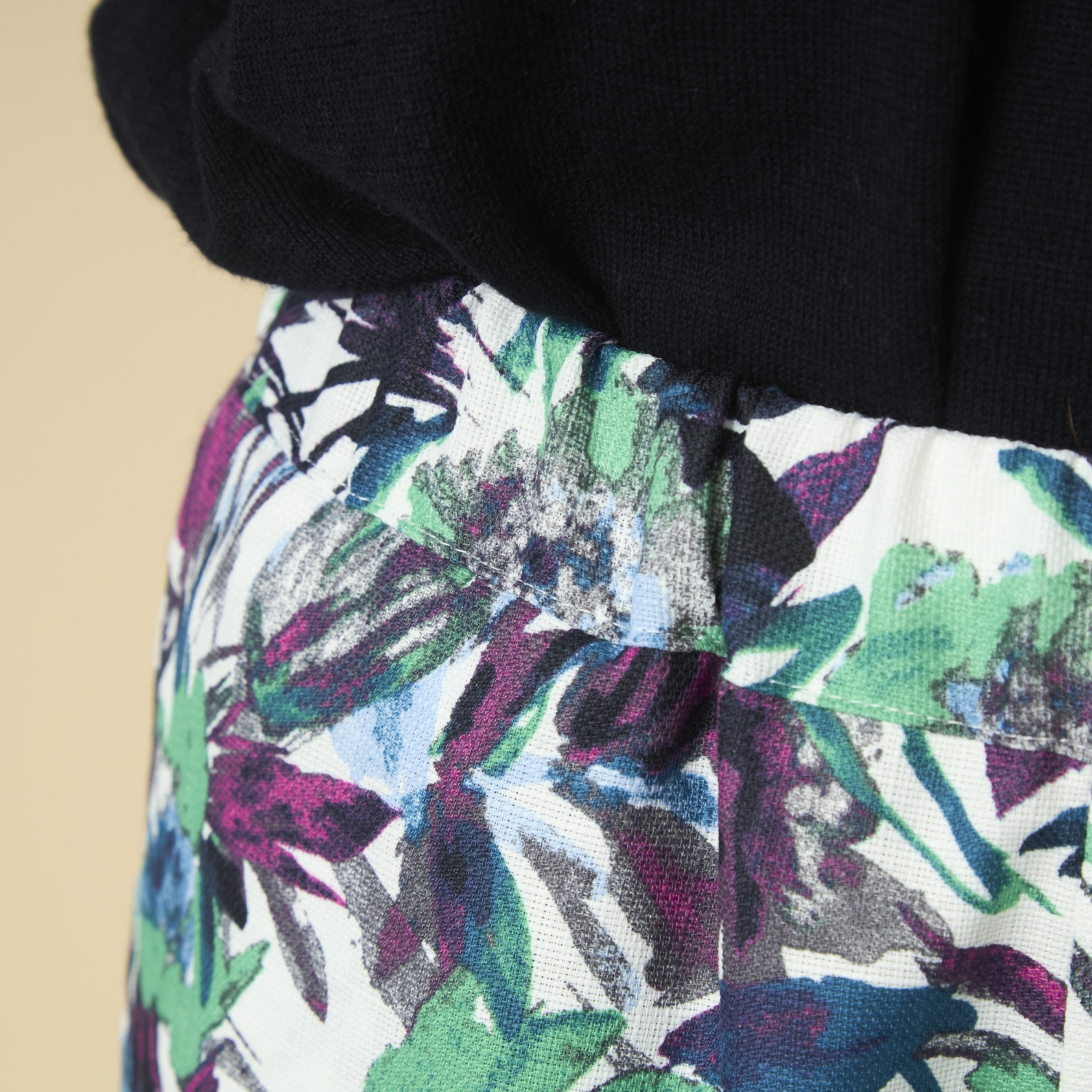 denicher/ボタニカルフラワーイージーパンツ