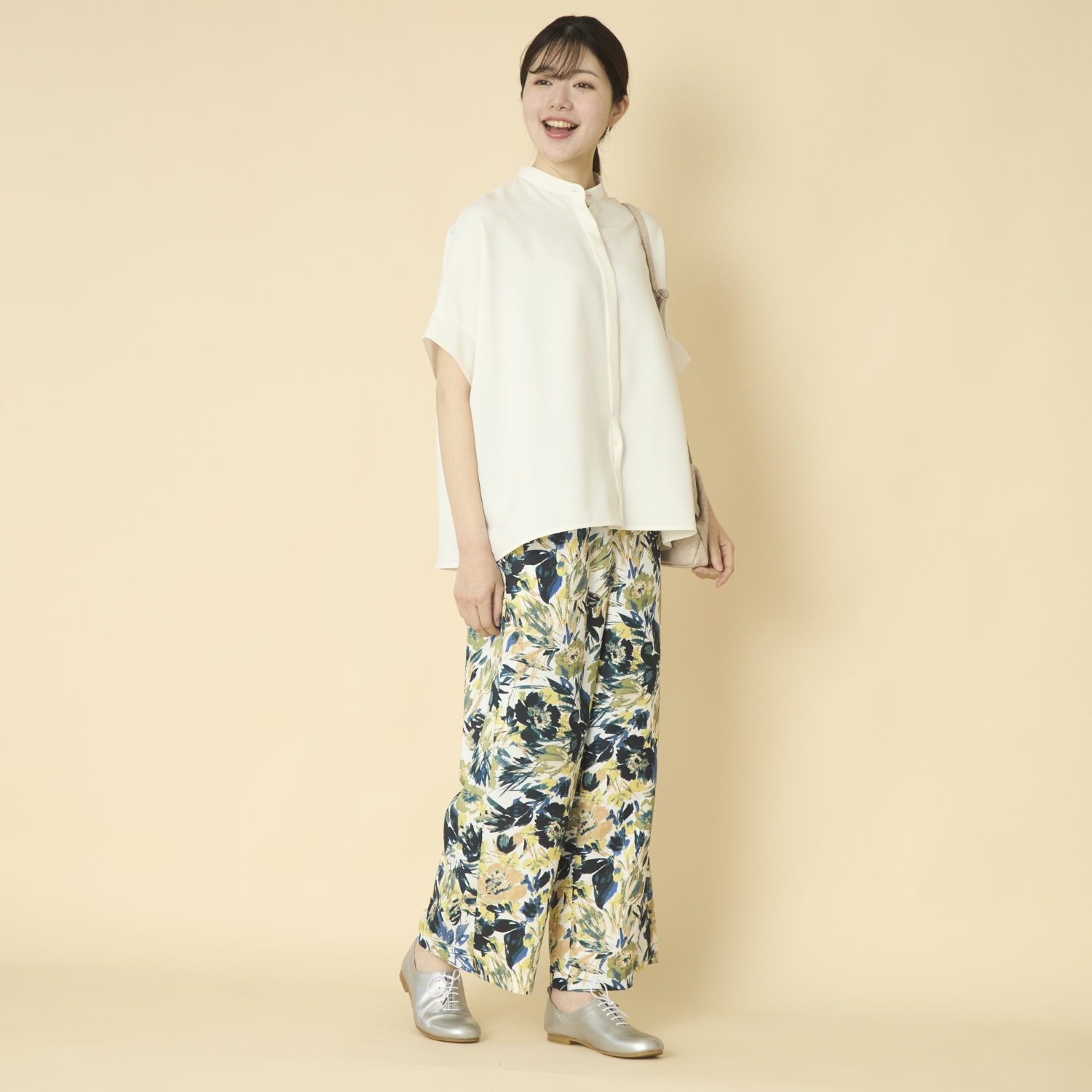 denicher/ボタニカルフラワーイージーパンツ