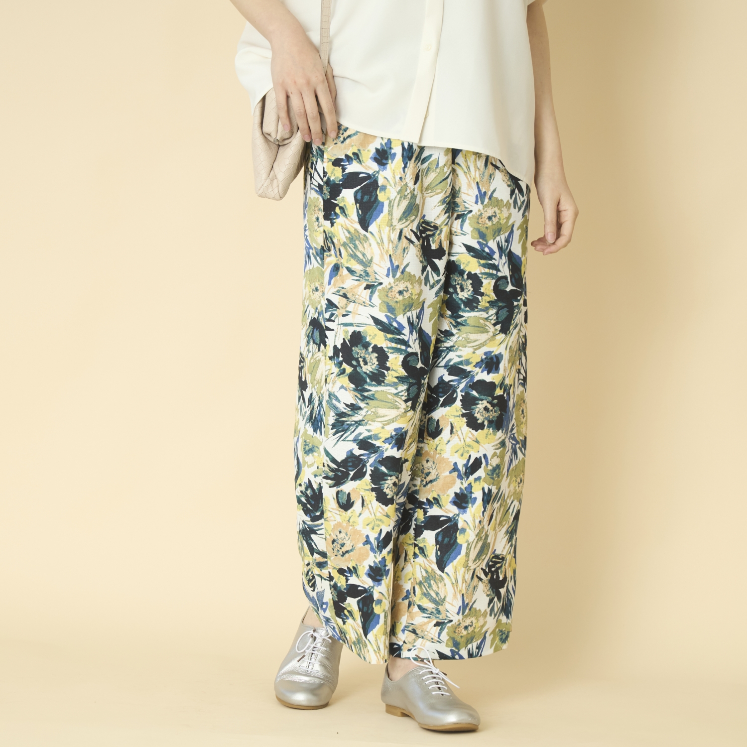 denicher/ボタニカルフラワーイージーパンツ