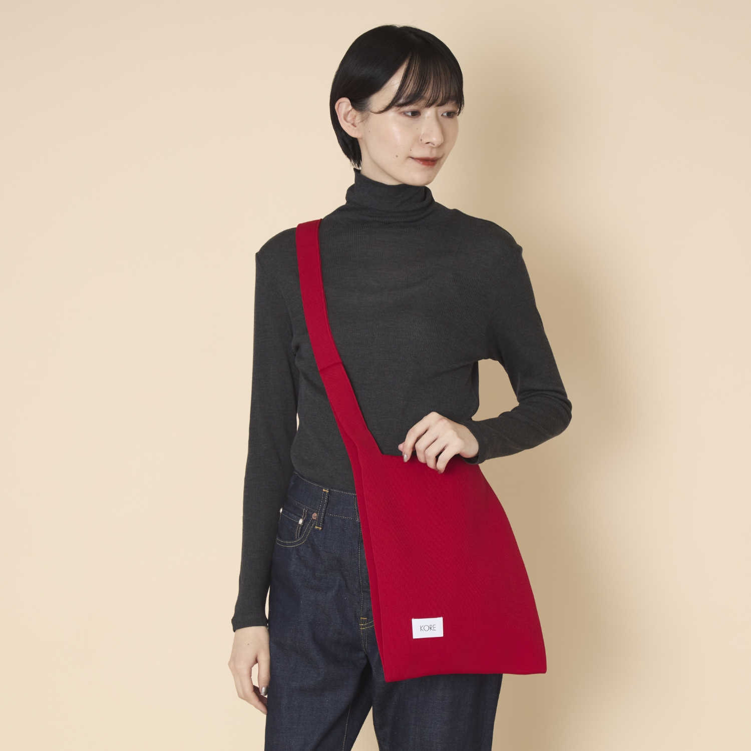 KORE/ニットバッグSquare L 無地
