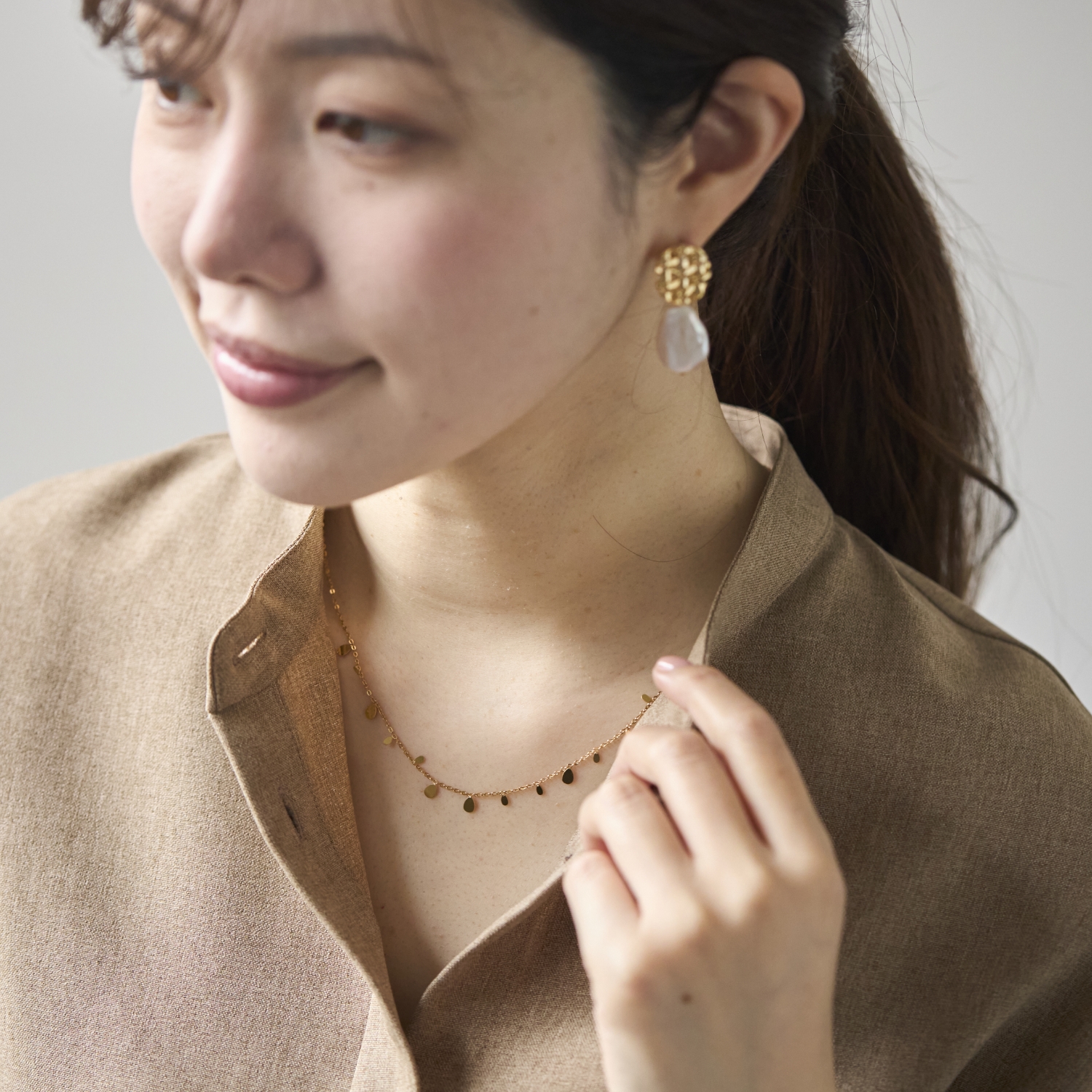 F.sequence/ステンレスドロップネックレス