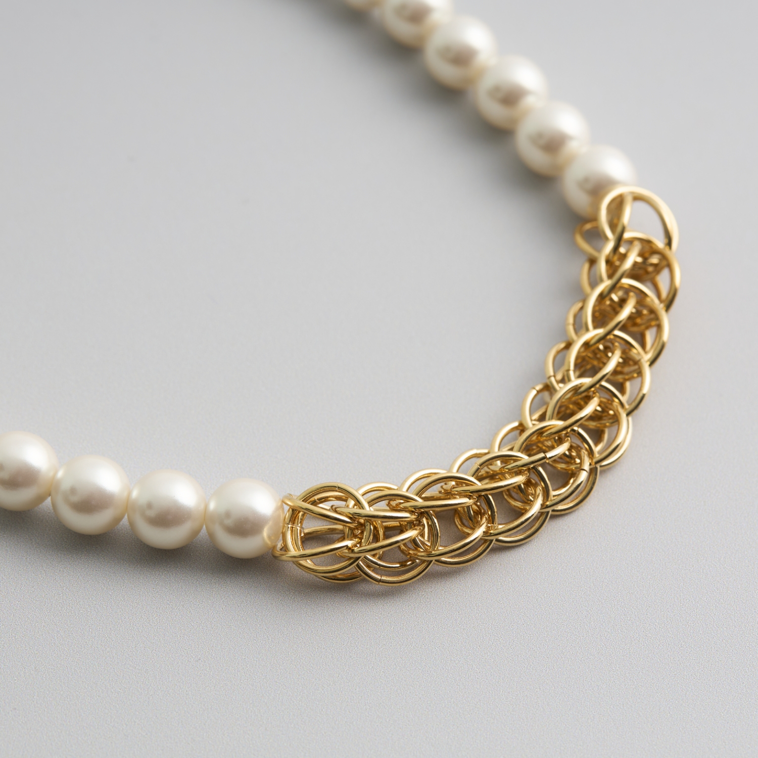 F.sequence/ボックスチェーンパールネックレス