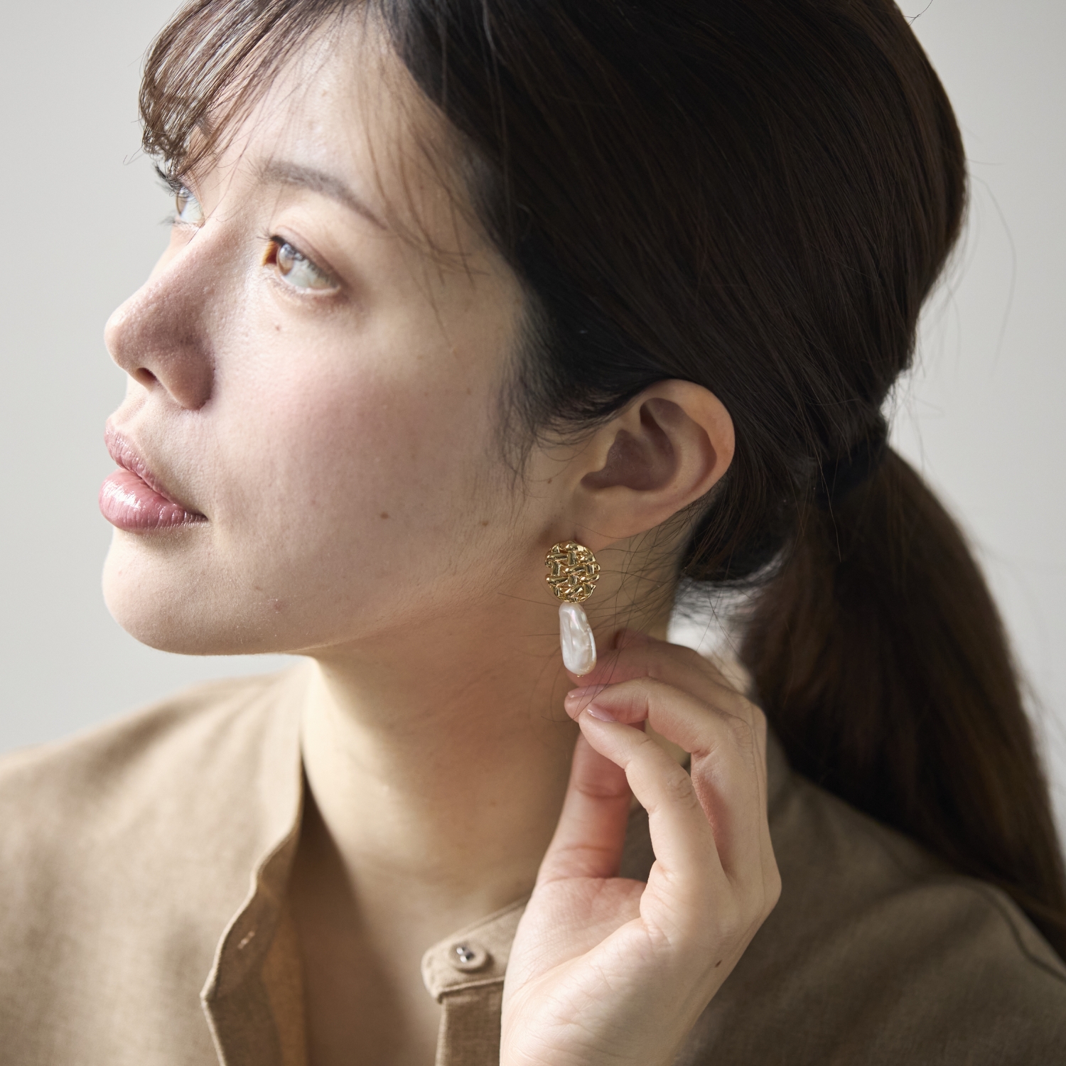 F.sequence/ブレイド淡水パールピアス