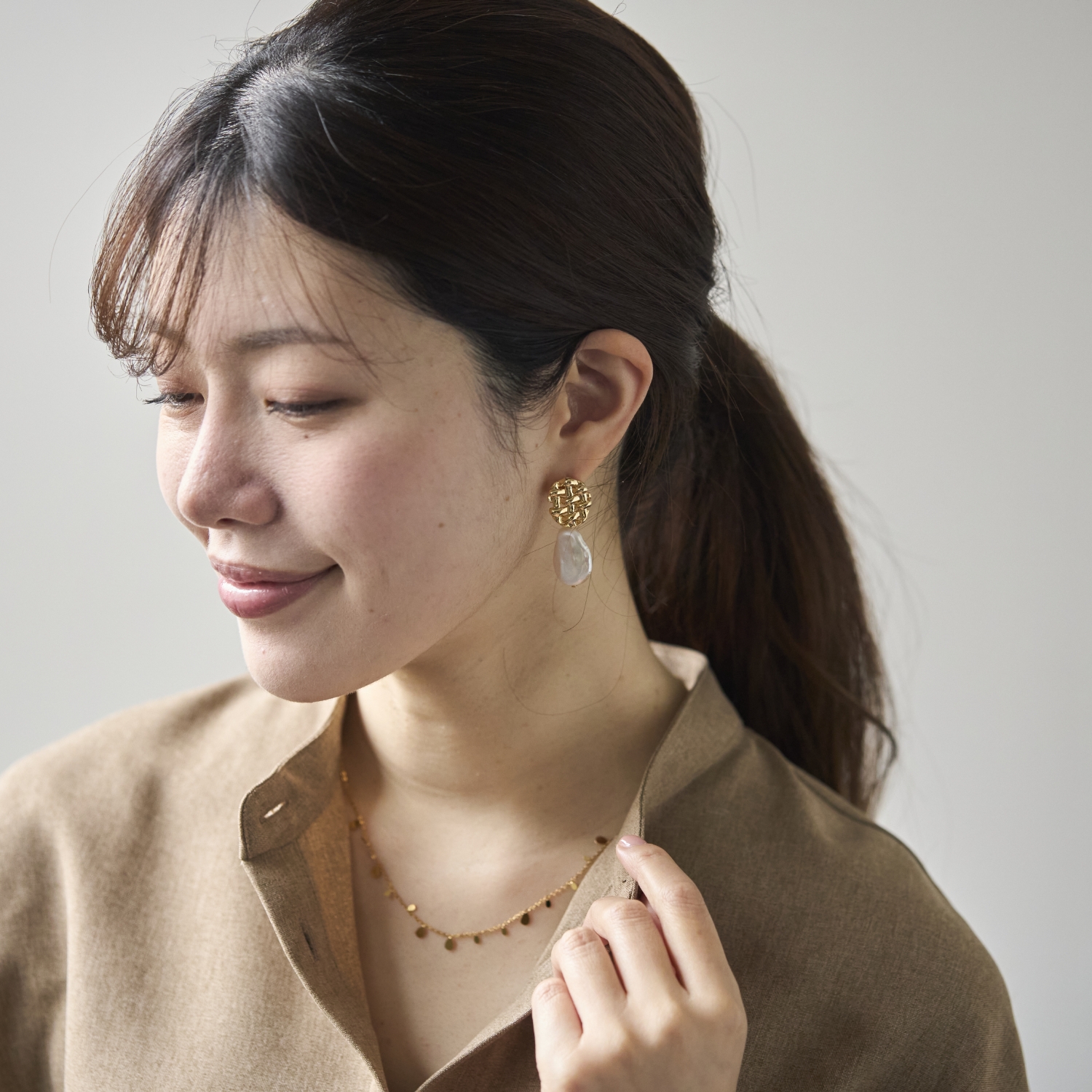 F.sequence/ブレイド淡水パールピアス