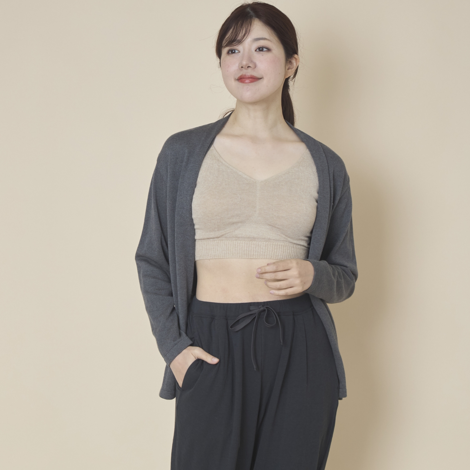 MALYNE SILK/シルクコットン ハーフトップ