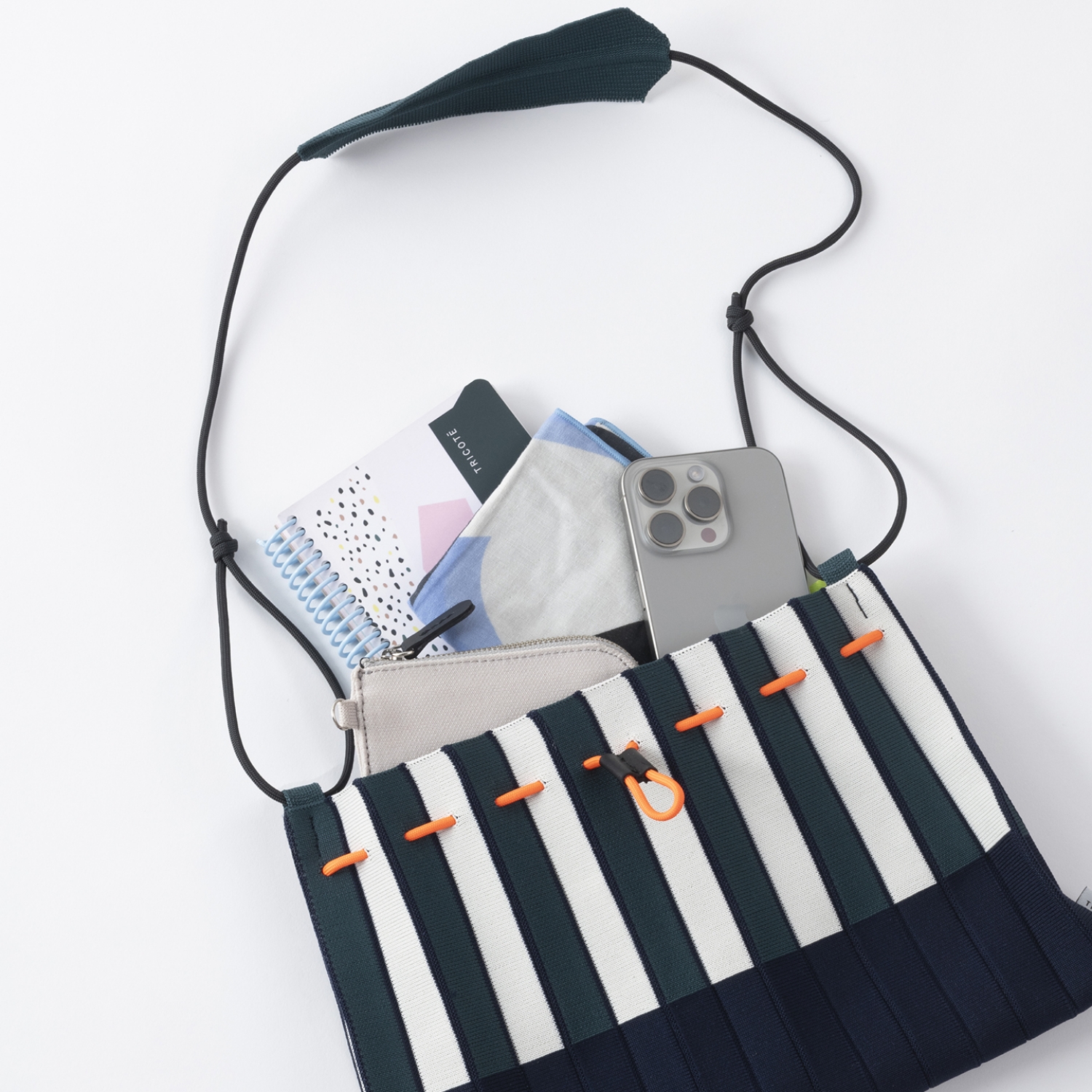 TRICOTE/STRIPED PLEATS MINI BAG