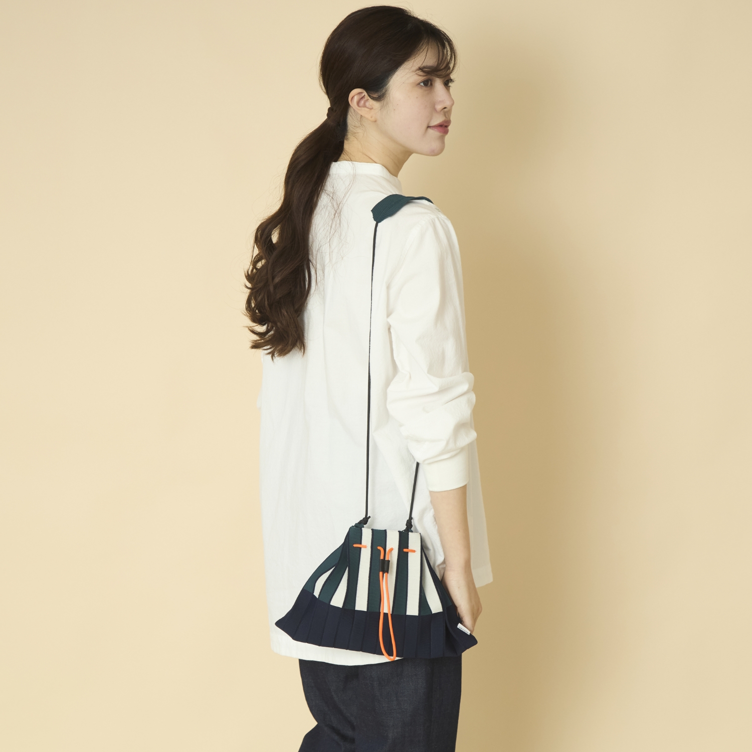 TRICOTE/STRIPED PLEATS MINI BAG