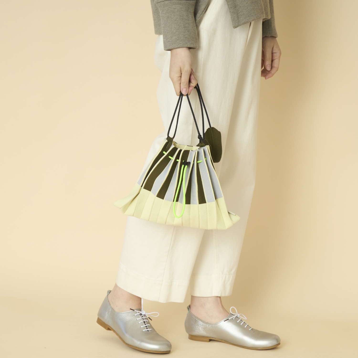 TRICOTE/STRIPED PLEATS MINI BAG