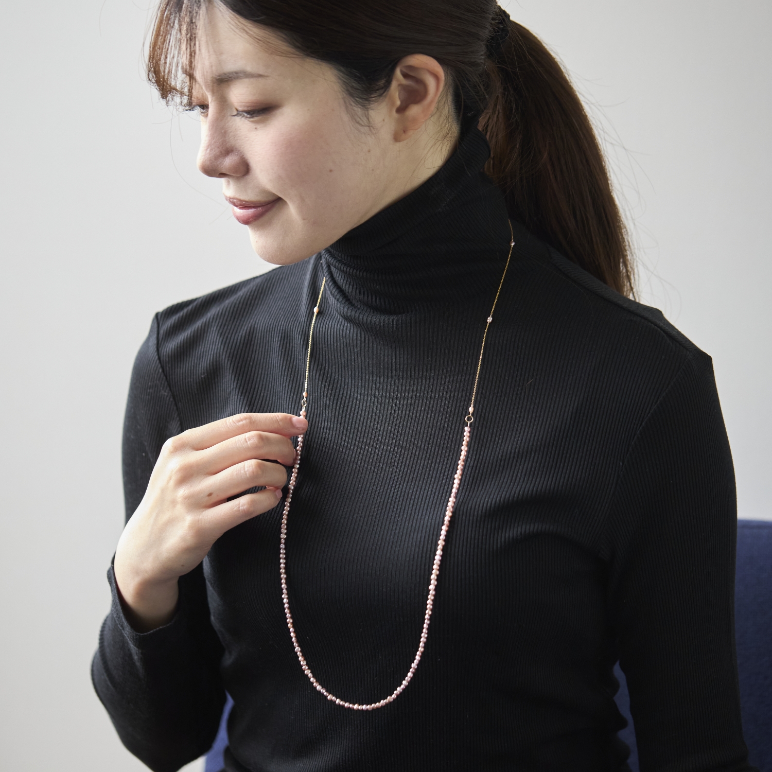 misa/Kilka two way magnet clasp necklace ピンクパール