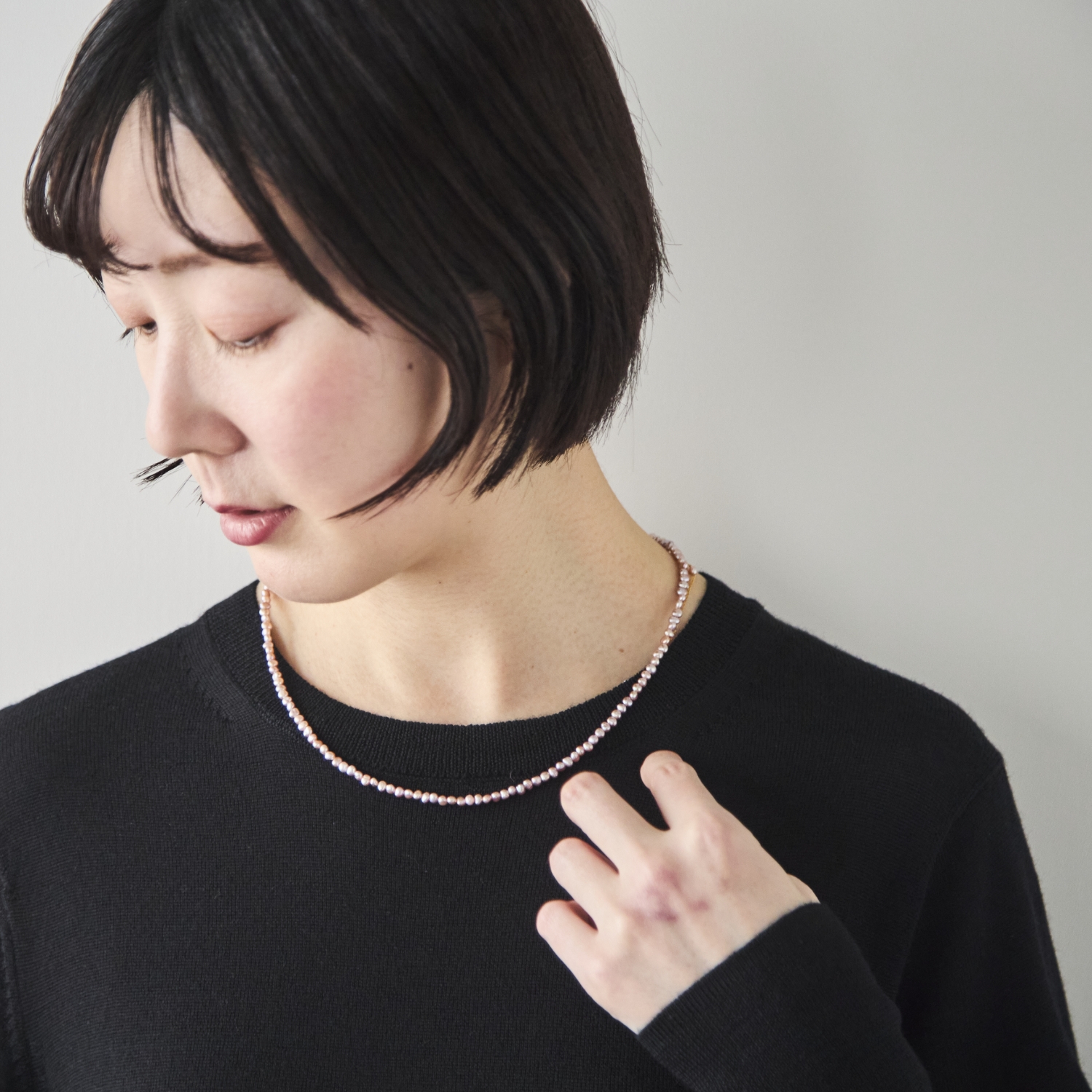 misa/Kilka two way magnet clasp necklace ピンクパール